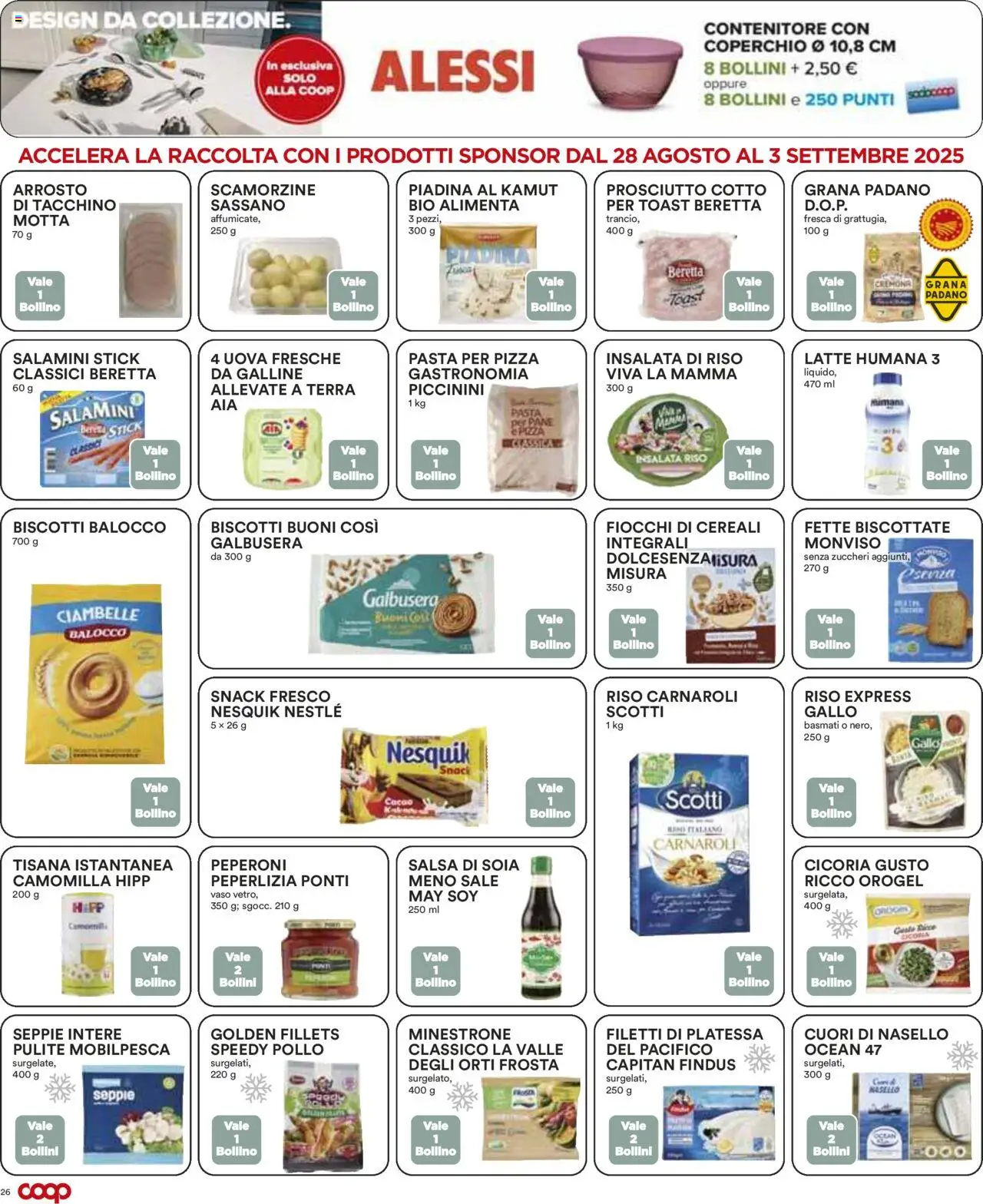 Volantino COOP del 21.08.2025 | Pagina: 26 | Prodotti: Arrosto, Uova, Fiocchi, Piadina
