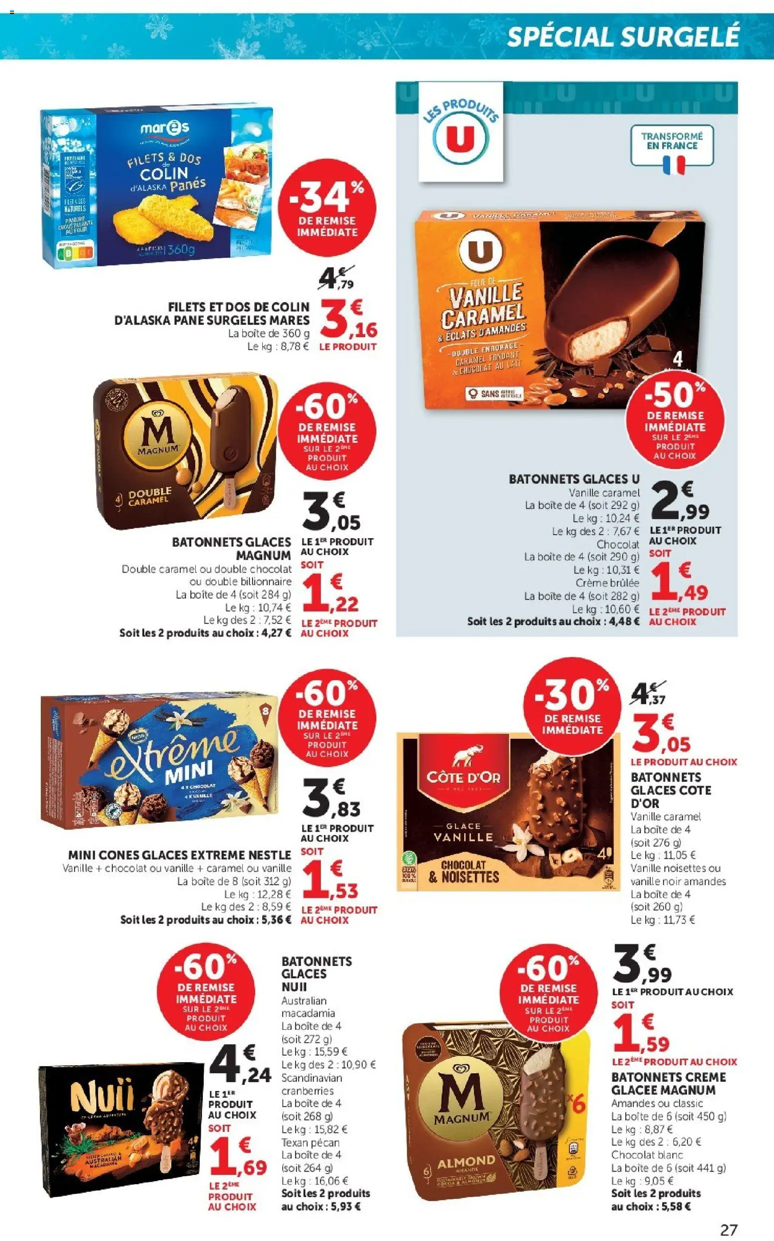 {H1} | Page: 27 | Produits: Glaces, Lait, Chocolat, Amandes