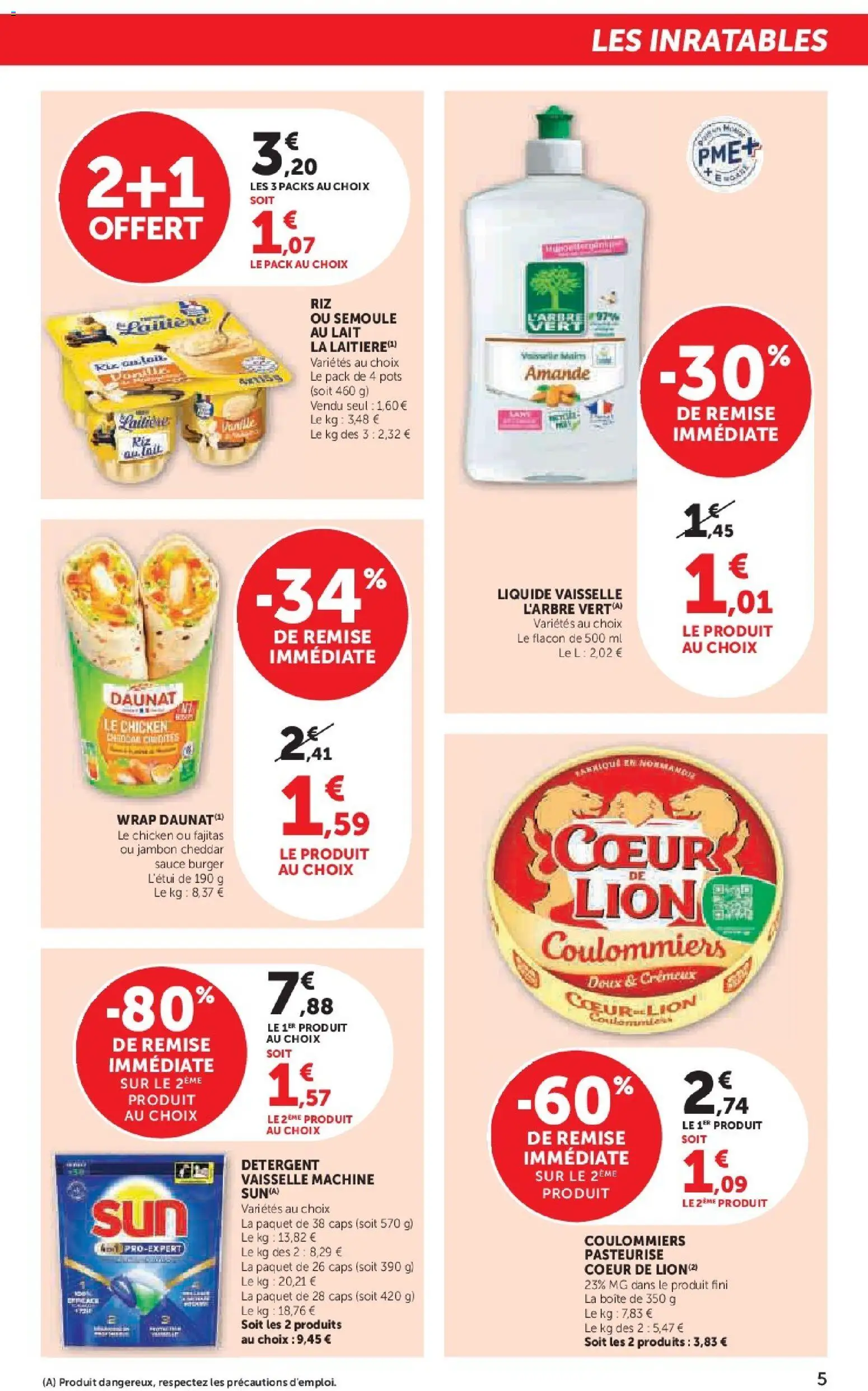 {H1} | Page: 5 | Produits: Amande, Liquide vaisselle, Détergent, Cheddar