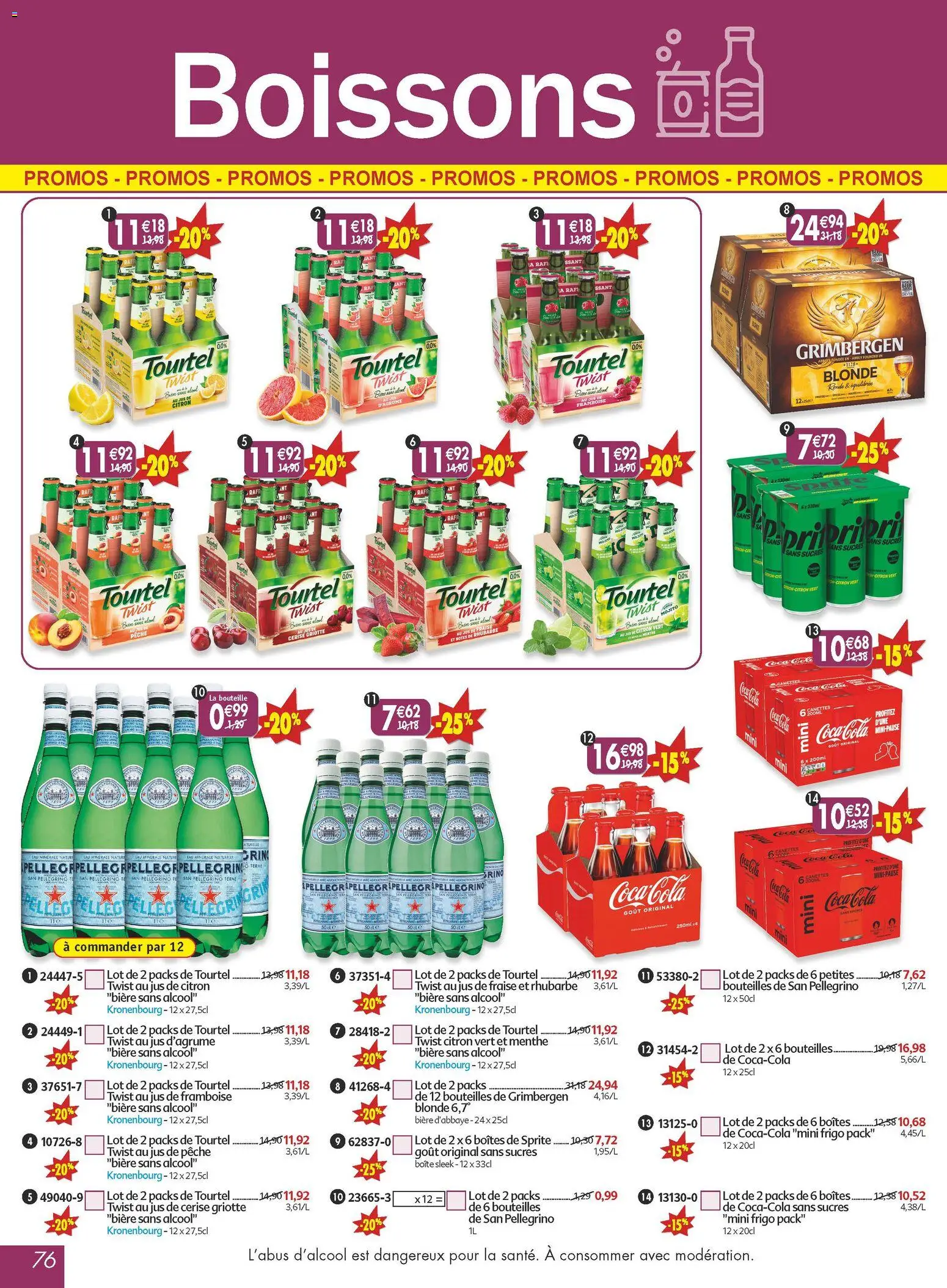 {H1} | Page: 76 | Produits: Fraise, Rhubarbe, Coca cola, Bière