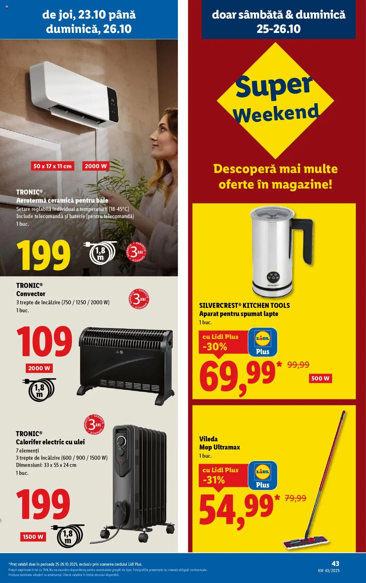 Noul catalog Lidl – valabil de la 20.10.2025 | Pagină: 21 | Produse: Mop, Calorifer, Baterie, Lapte