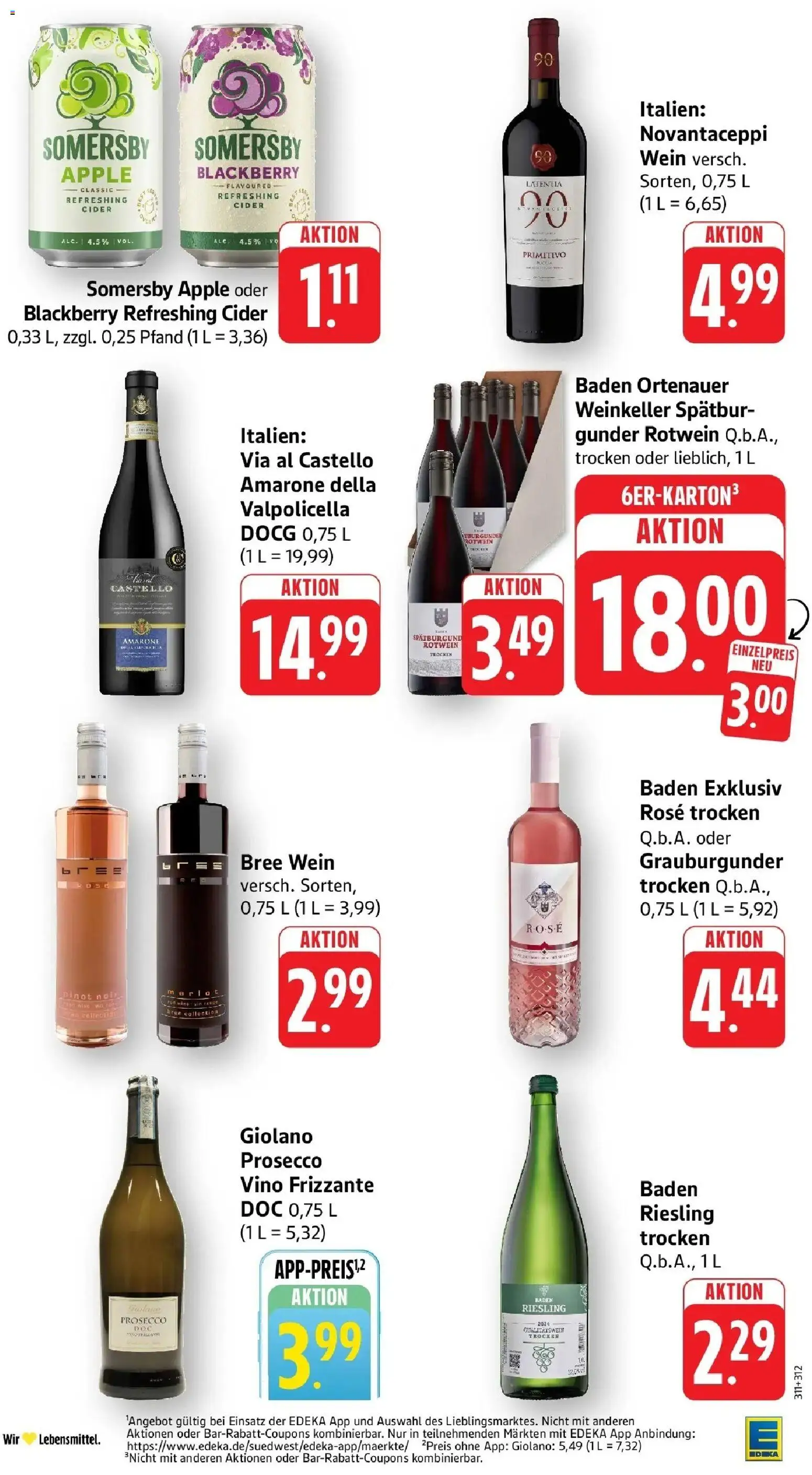 Edeka prospekt Karlsbad-Langensteinbach	 – gültig ab 05.04.2026 | Seite: 36 | Produkte: Rotwein, Bree, Apple, Prosecco