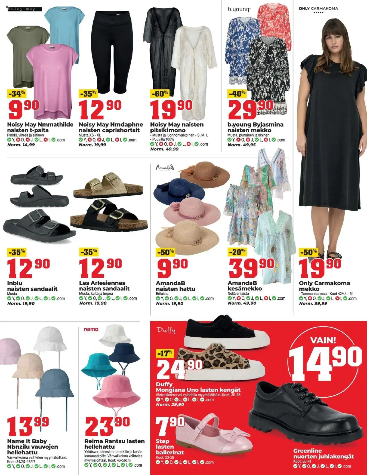  | Sivu: 5 | Tuotteet: T-paita, Voi, Ballerinat, Mekko