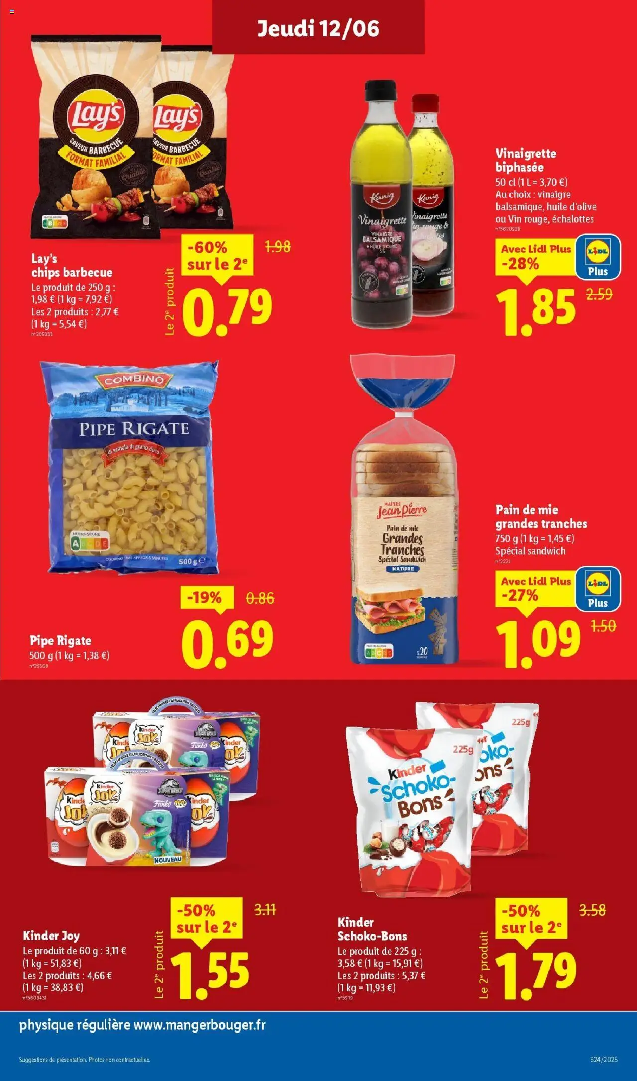  | Page: 13 | Produits: Kinder Schoko-bons, Dressing, Huile, Chips