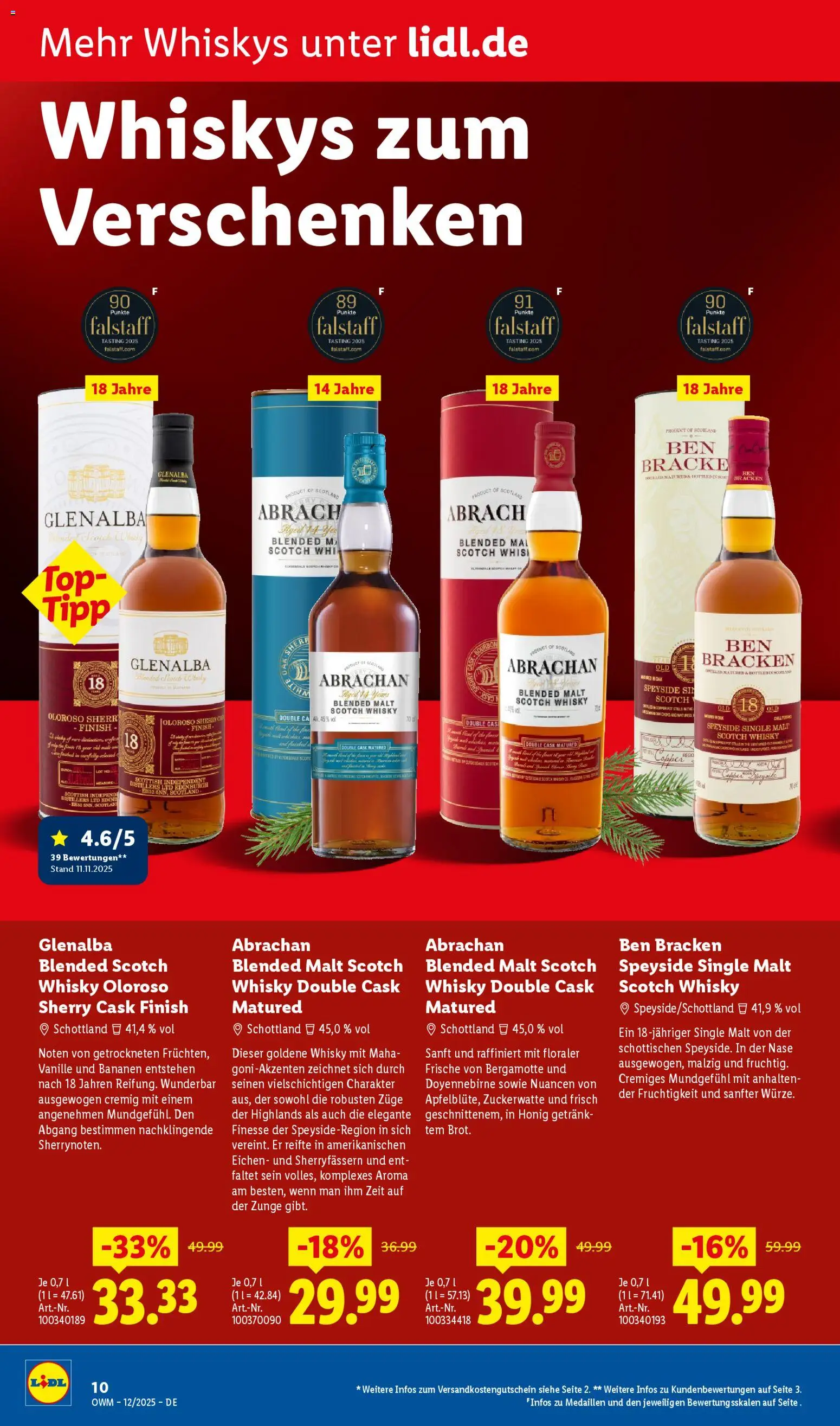 Lidl - Prospekt – gültig ab 01.12.2025 | Seite: 10 | Produkte: Top, Whisky, Bananen, Finish