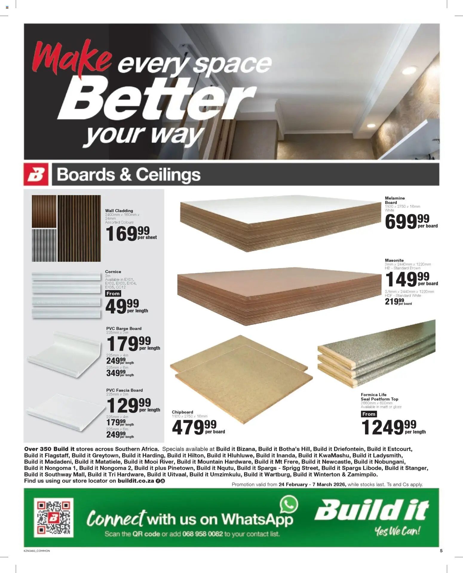 New Build It catalogue – valid from 24.02.2026 | Page: 5 | Products: Gloss, Cladding