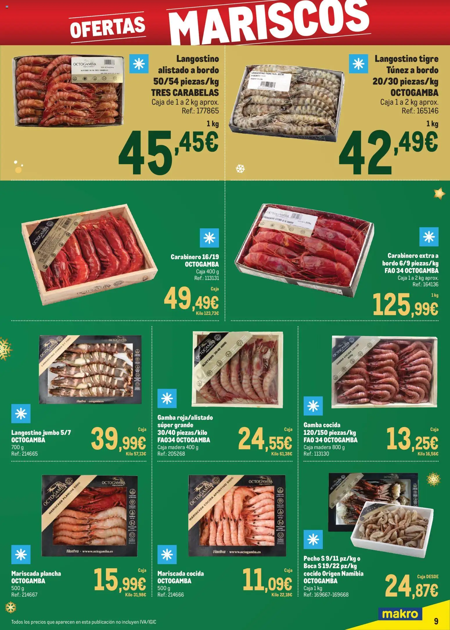 Makro - Precios Especial Cataluña │ válido desde el 09.12.2025 | Página: 9 | Productos: Plancha, Caja, Langostino, Gamba