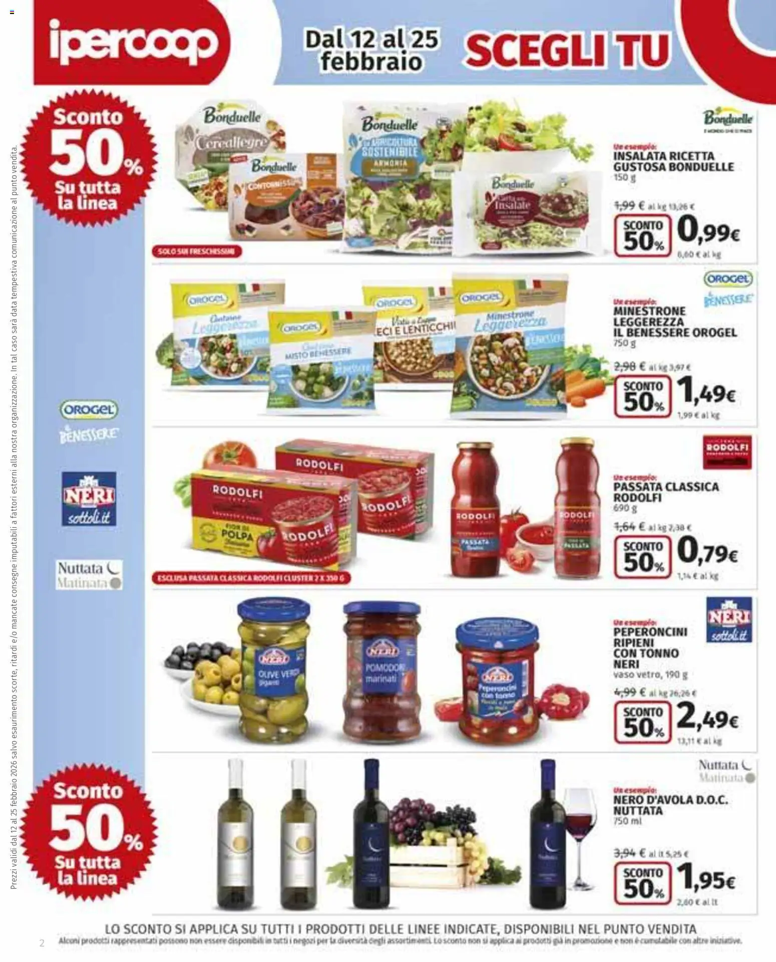 Volantino Ipercoop del 12.02.2026 | Pagina: 2 | Prodotti: Insalata, Olive, Data, Vaso