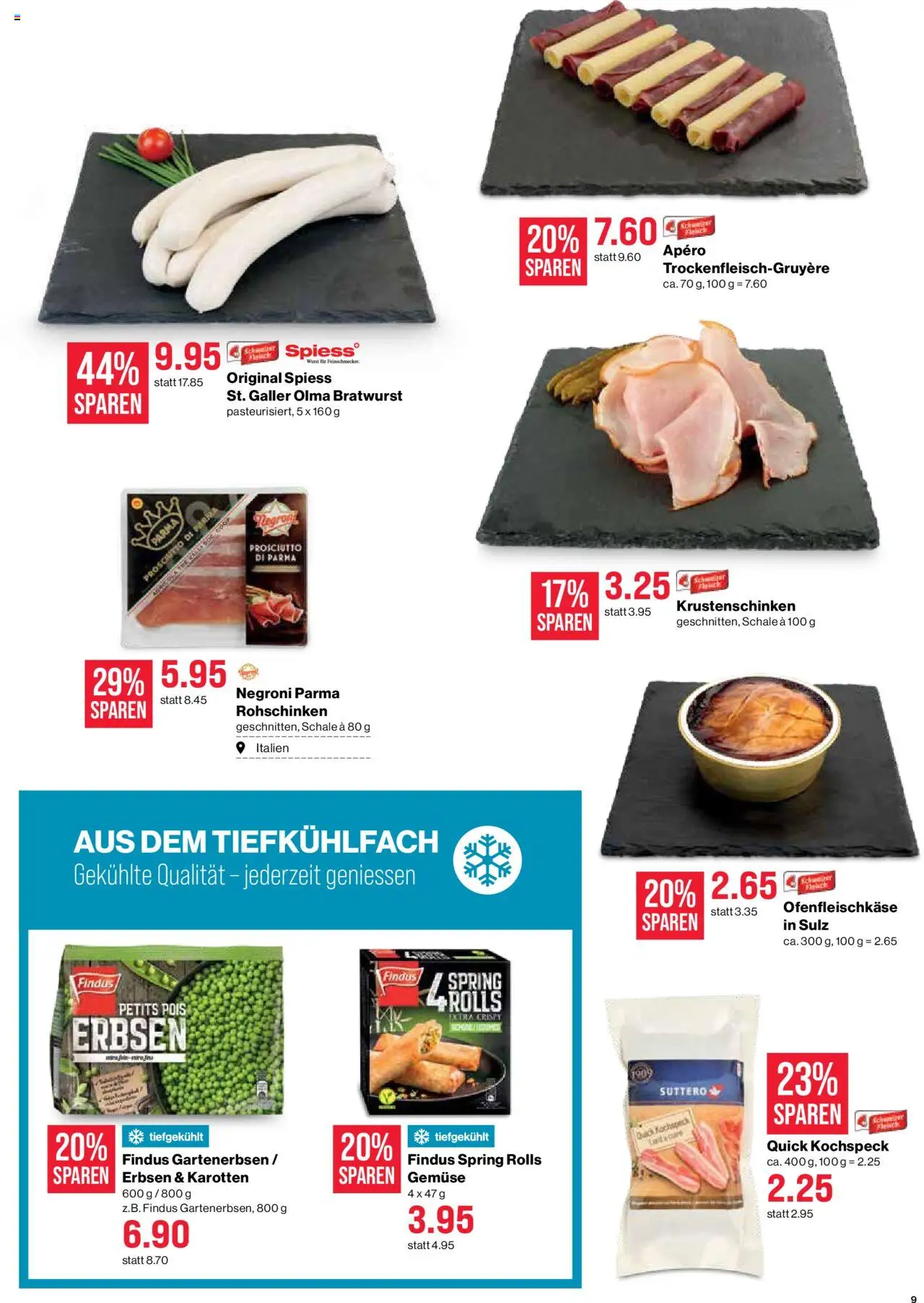 SPAR Aktionen ab 07.08.2025 | Seite: 9 | Produkte: Erbsen, Gemüse, Wurst