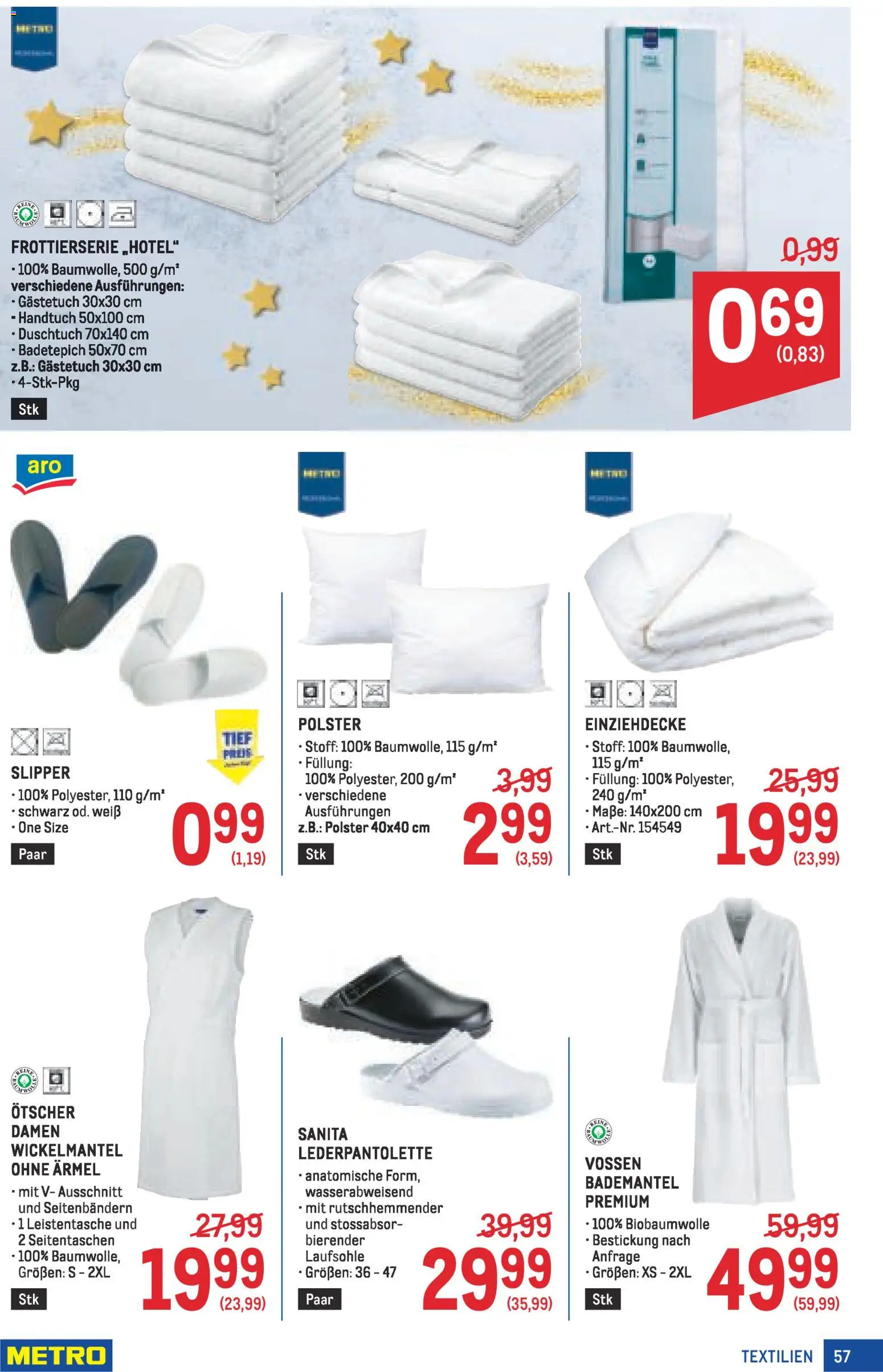 Metro angebote Profi gültig ab 13.11.2025 | Seite: 57 | Produkte: Bademantel