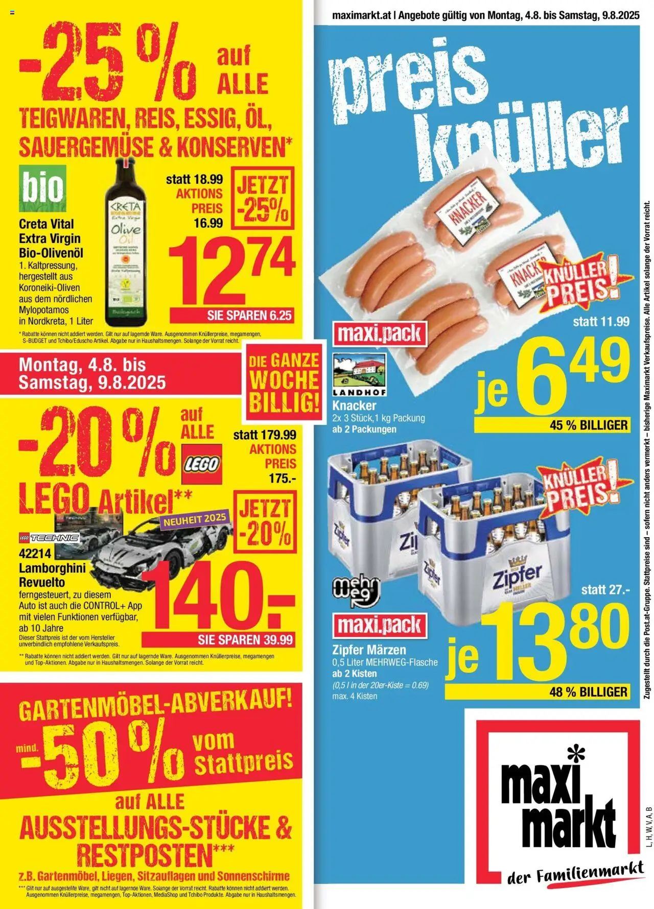 Maximarkt Flugblatt Anif, Bruck an der Großglocknerstraße gültig ab 04.08.2025 | Seite: 1