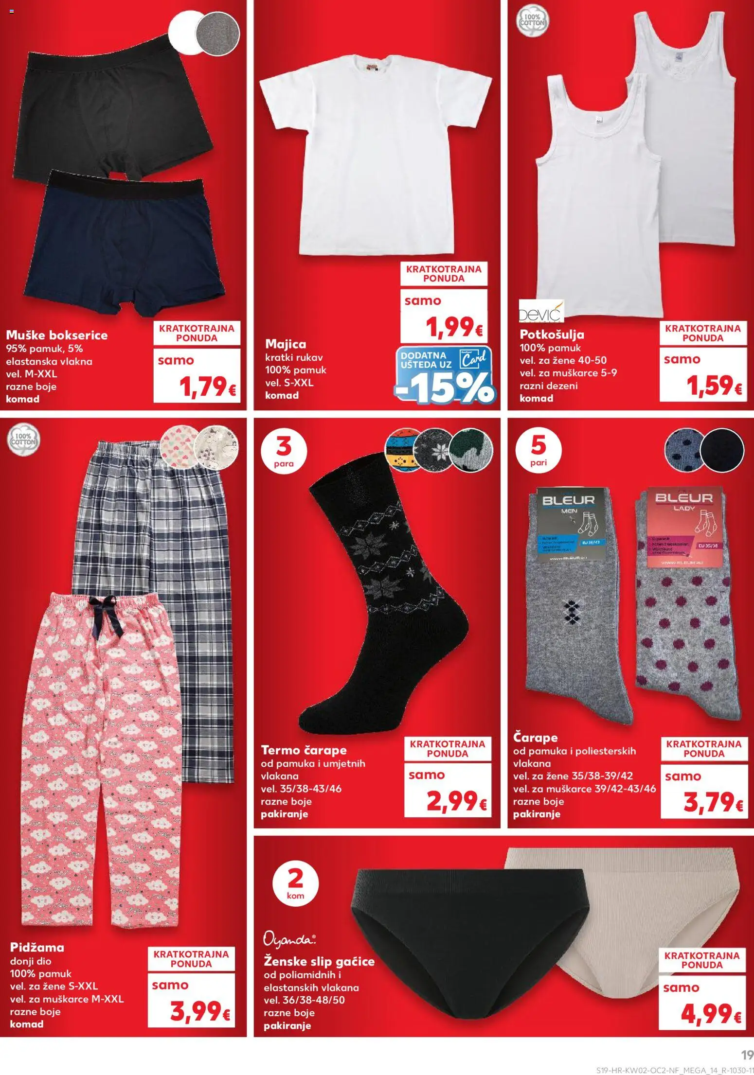 Kaufland katalog | vrijedi od 07.01.2026 | Stranica: 19 | Proizvodi: Gaćice, Čarape, Pidžama, Bokserice