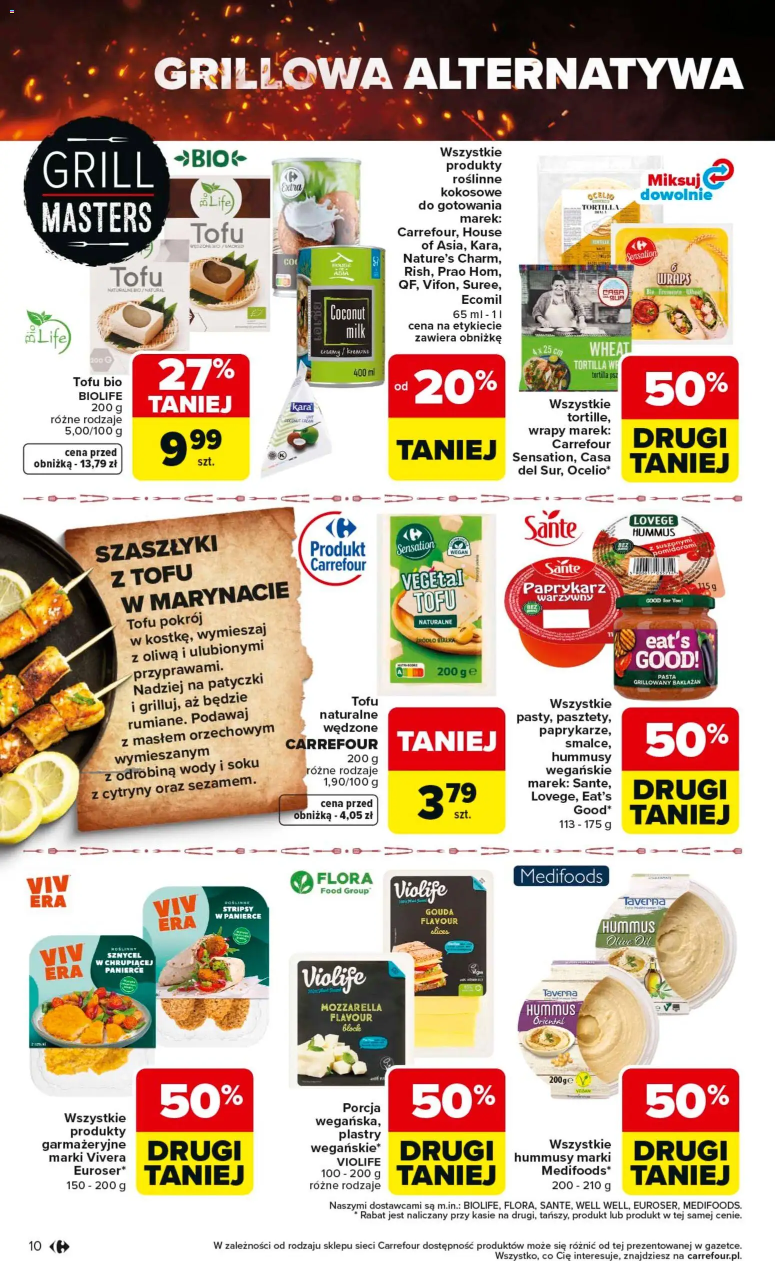Carrefour gazetka - Misja:Grill Cię wzywa od 23.04.2026 | Strona: 10 | Produkty: Bakłażan, Tortilla, Tofu, Mozzarella