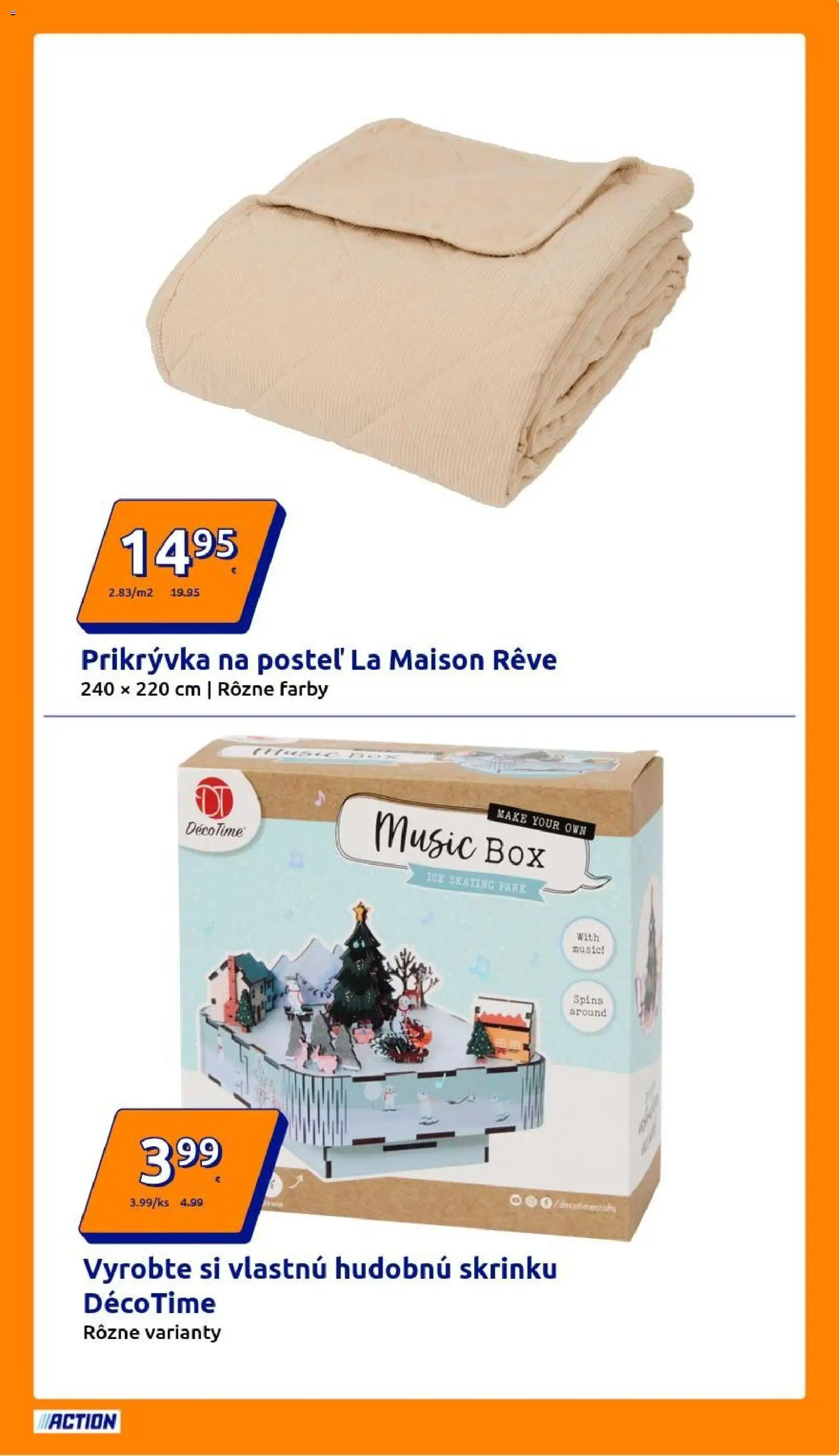 Nové Action akcie – leták je platný od 22.10.2025 | Strana: 17 | Produkty: Posteľ, Prikrývka