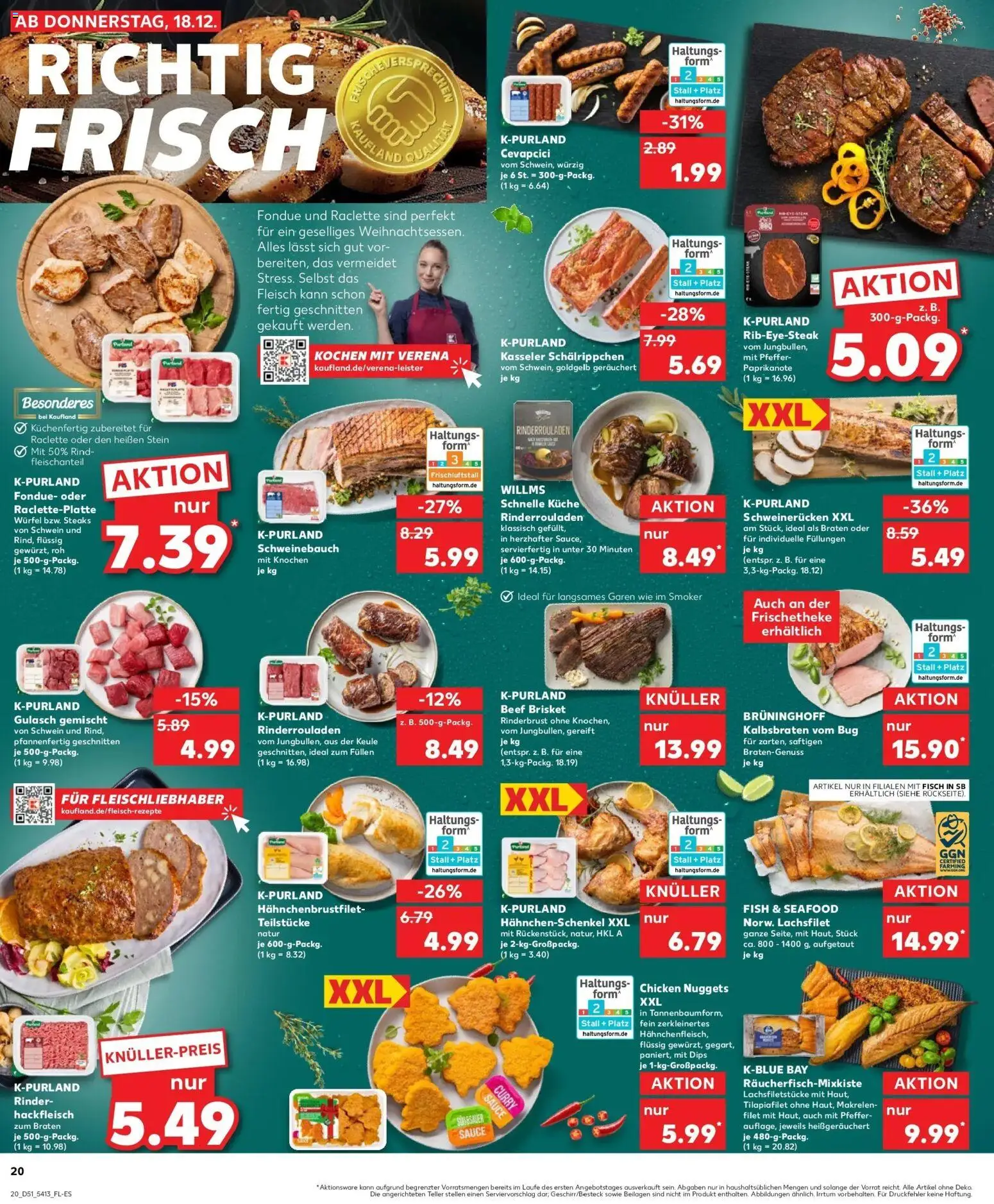 Kaufland prospekt Remscheid	 – gültig ab 22.12.2025 | Seite: 20 | Produkte: Rinderrouladen, Küche, Pfeffer, Schweinerucken
