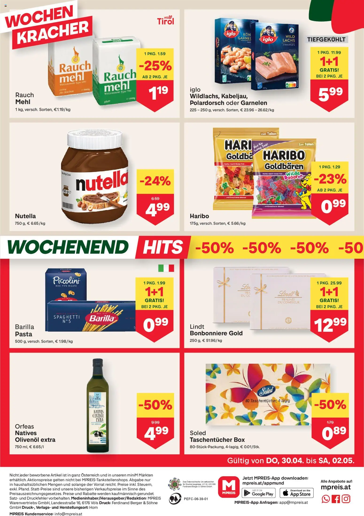 MPREIS Flugblatt gültig ab 30.04.2026 | Seite: 12 | Produkte: Pasta, Box, Hajdina liszt