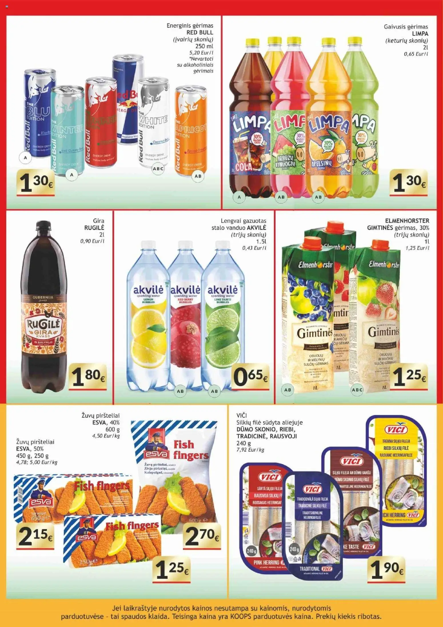 Koops akcijos nuo 05.01.2026 | Puslapis: 12 | Prekių: Gaivusis gėrimas, Energinis gėrimas, Silkių filė