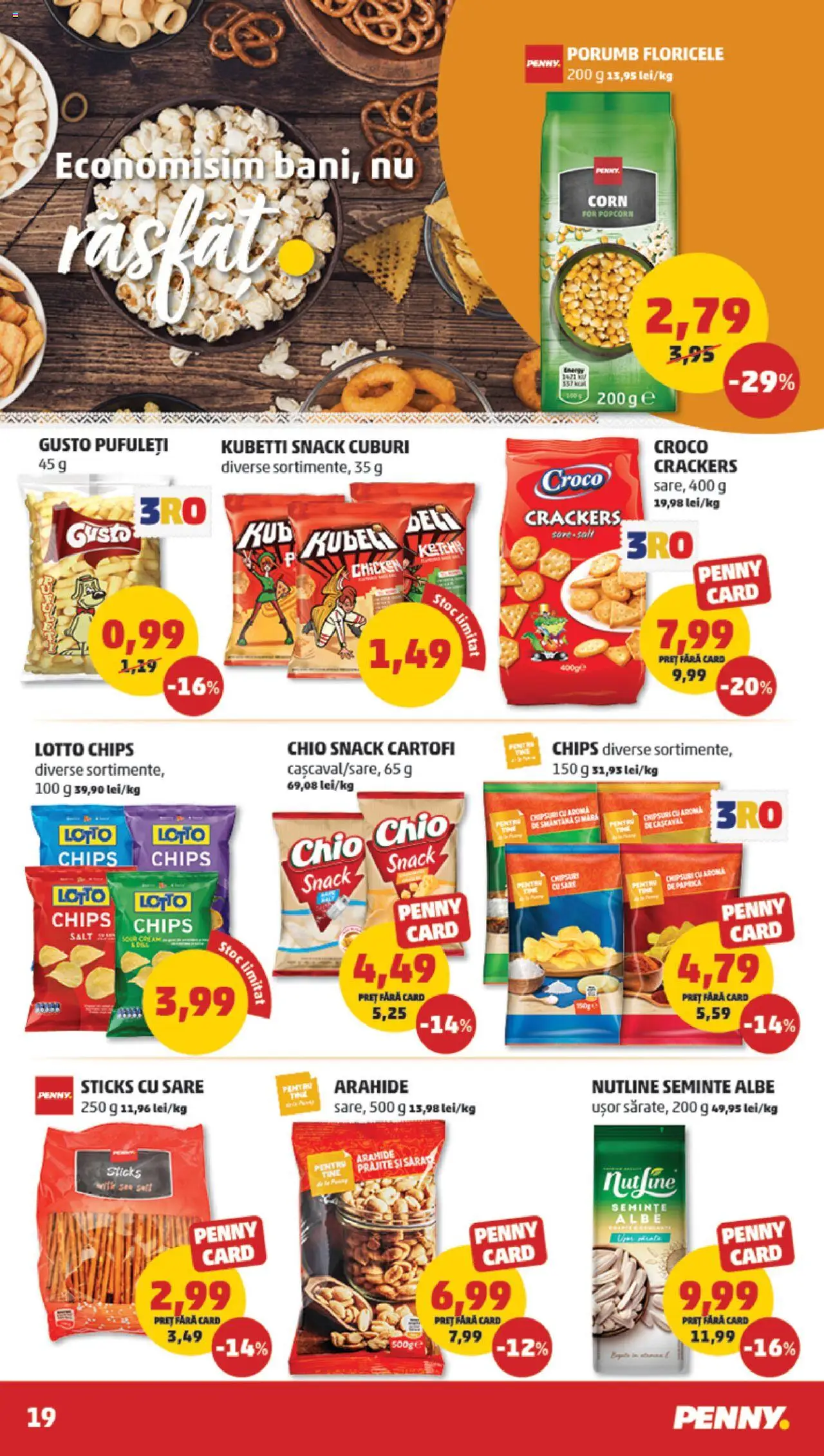 Noul catalog PENNY – valabil de la 17.09.2025 | Pagină: 19 | Produse: Arahide, Semințe, Pufuleți, Sare