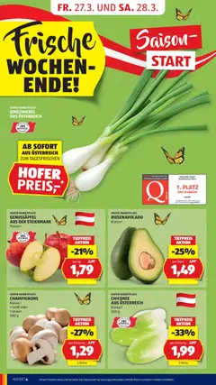 Hofer Flugblatt ab 27.03.2026 gültig | Seite: 8 | Produkte: Gemüse, Obst