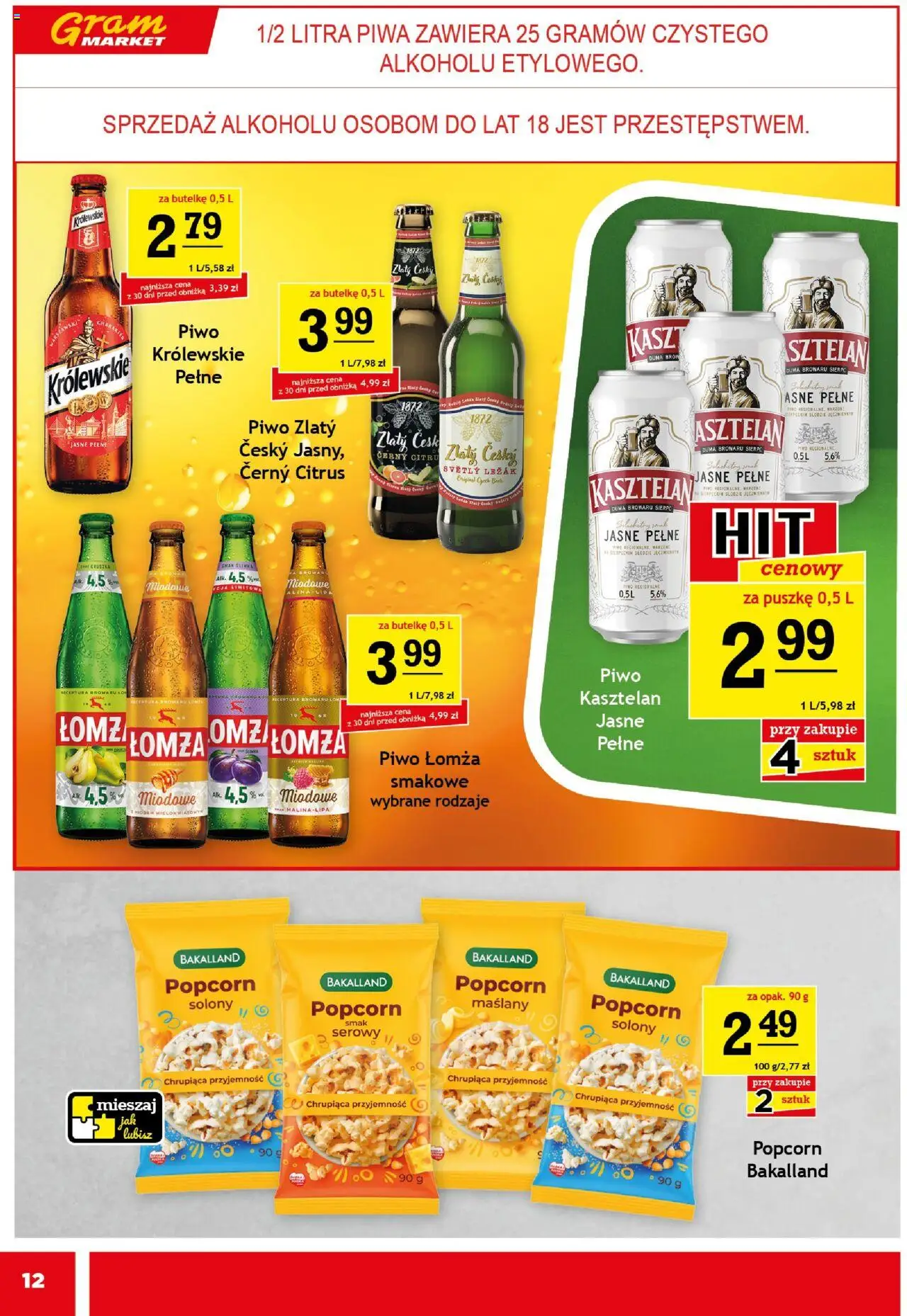 Gram Market Gazetka od 17.09.2025 | Strona: 12 | Produkty: Leżak, Piwo, Popcorn