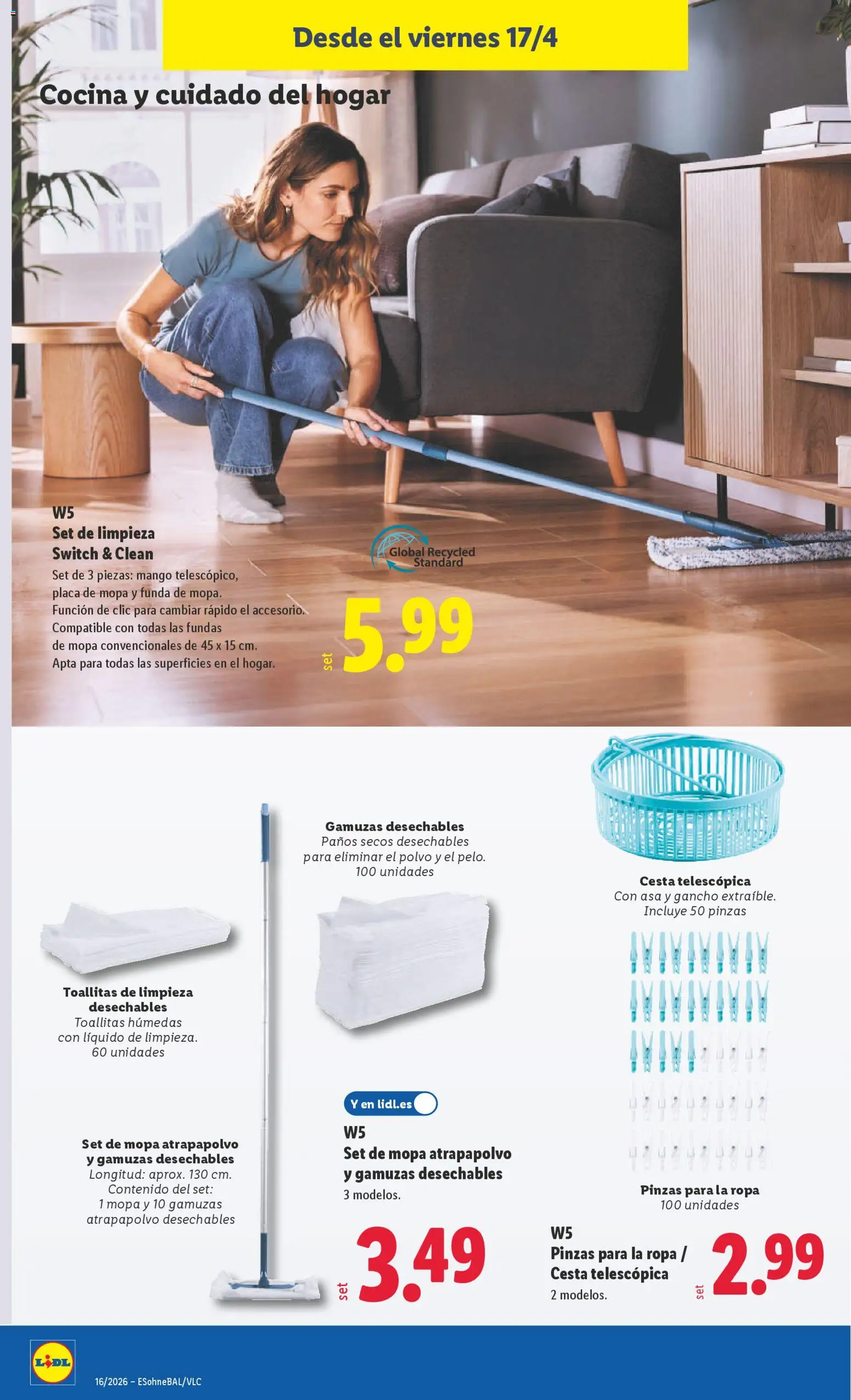 Lidl folleto de bazar │ válido desde el 13.04.2026 | Página: 20 | Productos: Polvo, Ropa, Cocina, Cesta