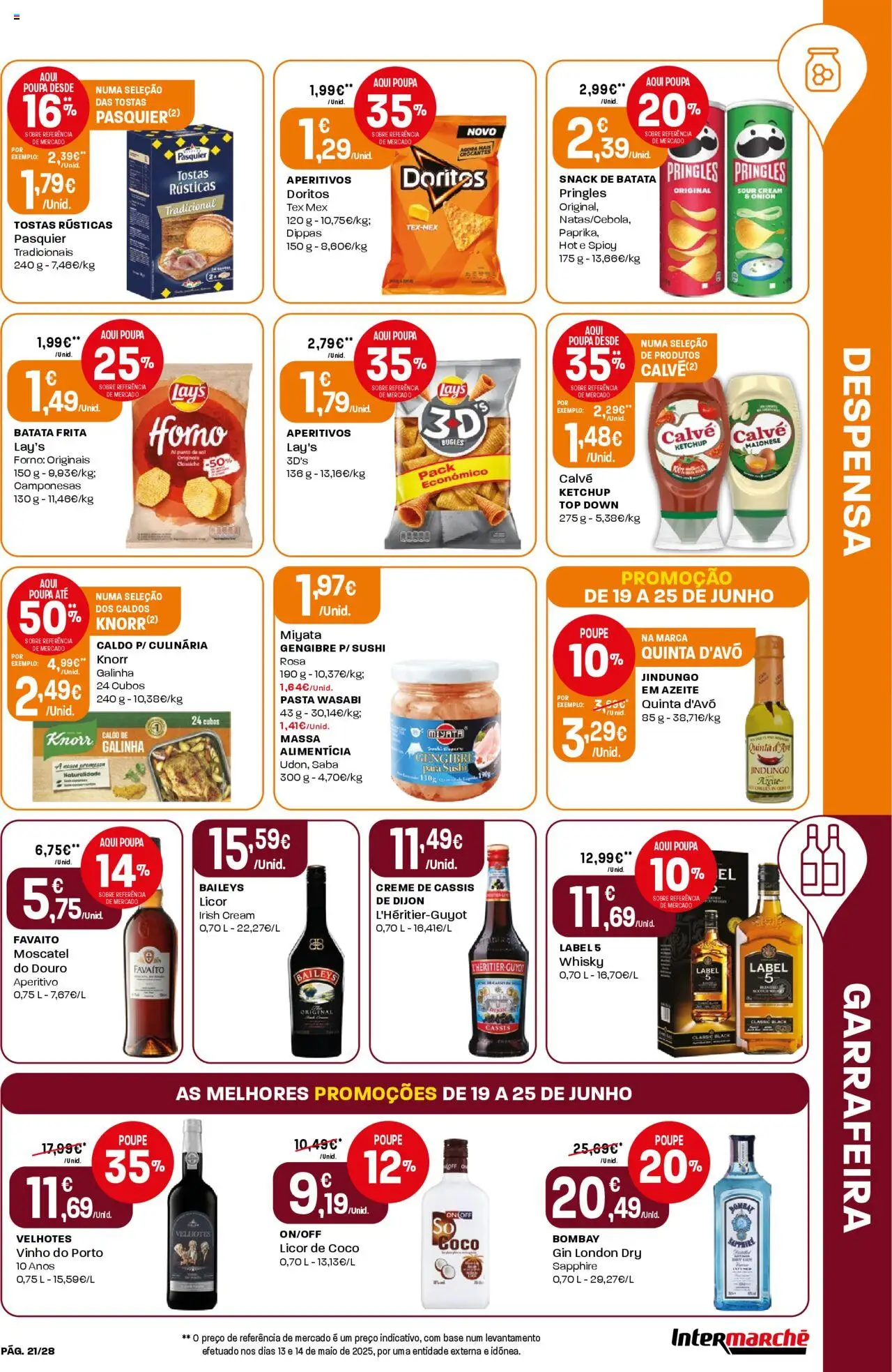 Intermarché folheto │ válido de 19.06.2025 | Página: 21 | Produtos: Whisky, Tostas, Vinho, Creme