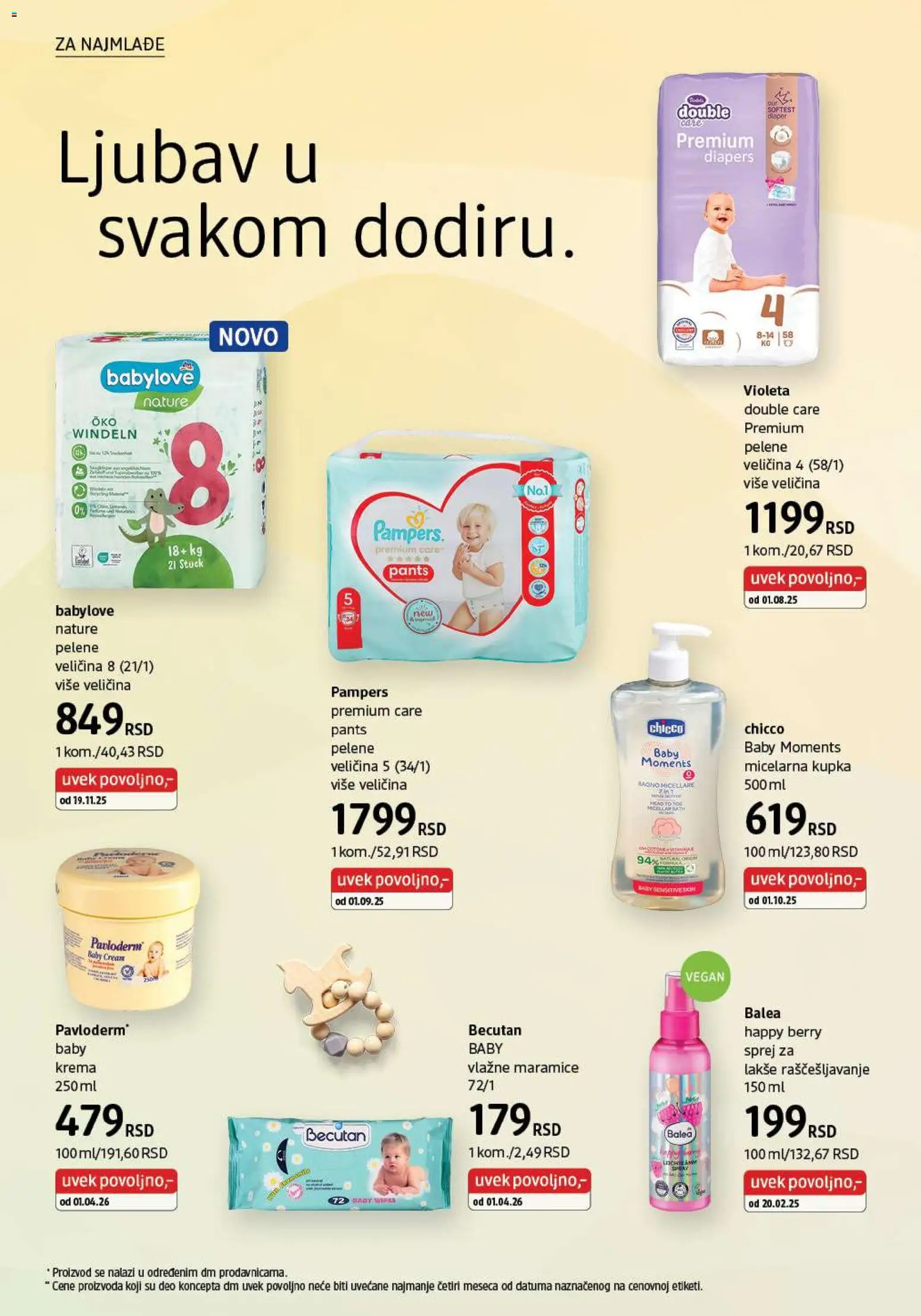 DM Drogerie katalog - važi od 01.05.2026 | Strana: 32 | Proizvode: Pampers, Krema, Vlažne maramice, Pelene