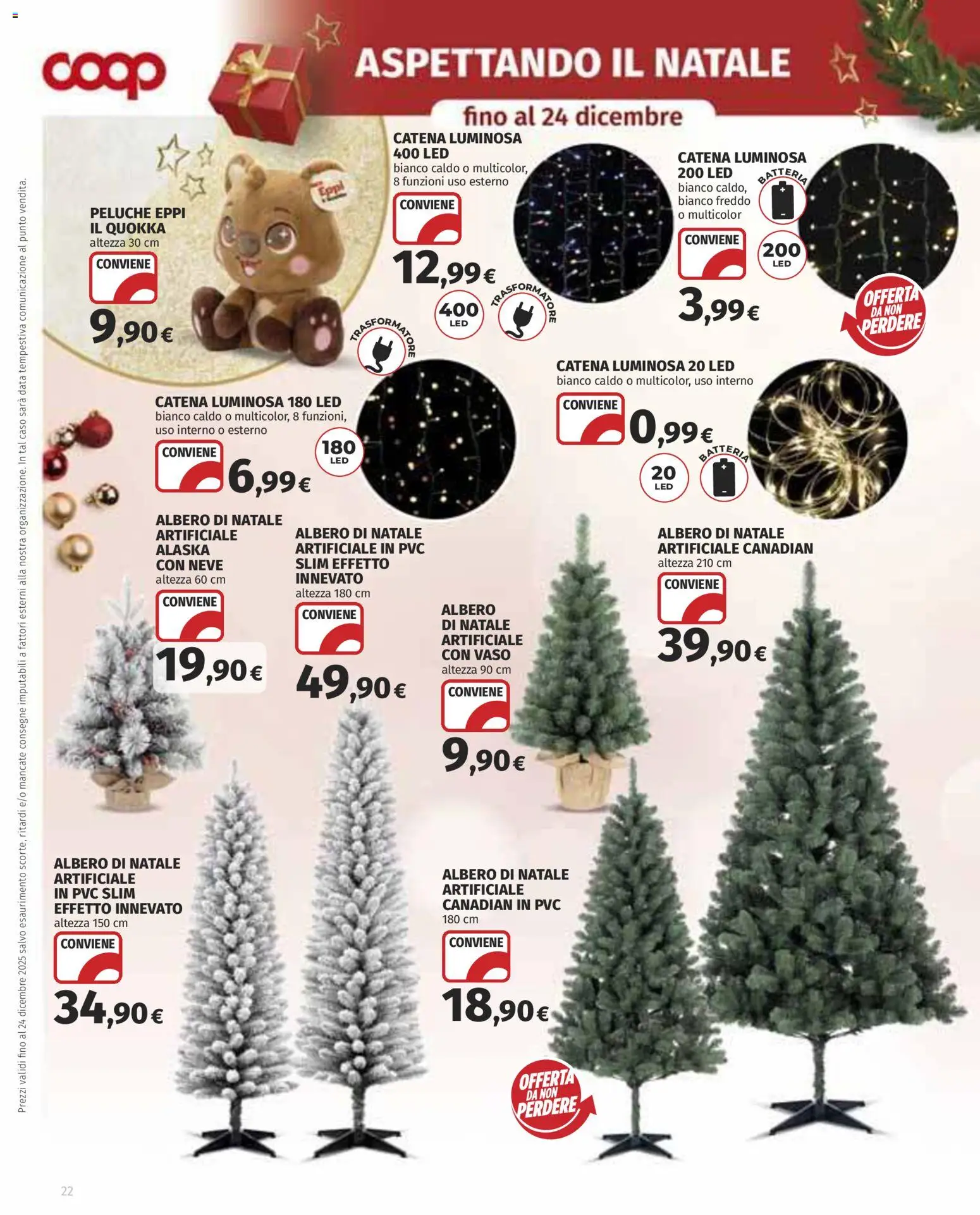 Volantino COOP del 30.10.2025 | Pagina: 22 | Prodotti: Peluche, Albero di natale, Data, Batteria