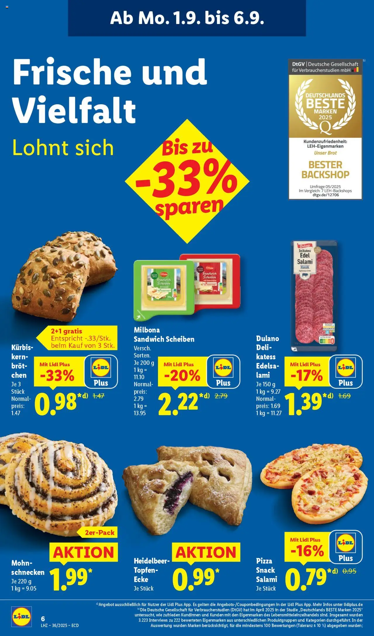 Lidl Prospekt 	 - gültig ab dem 01.09.2025 | Seite: 14 | Produkte: Kürbis, Brot, Salami, Pizza