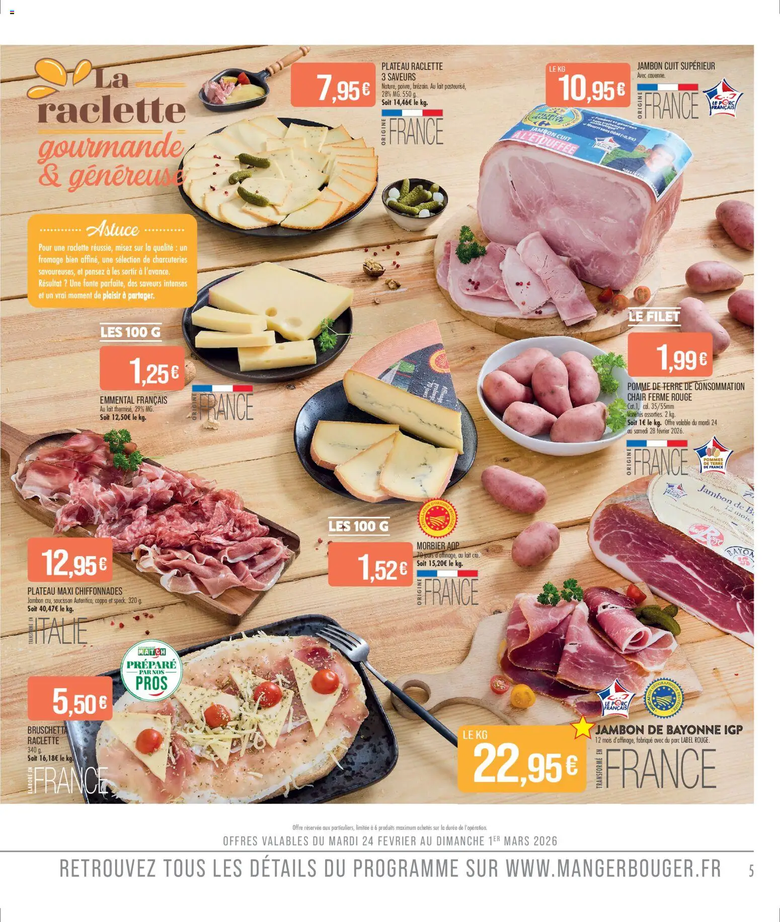 {H1} | Page: 7 | Produits: Saucisson, Pomme de terre, Fromage, Pommes de terre