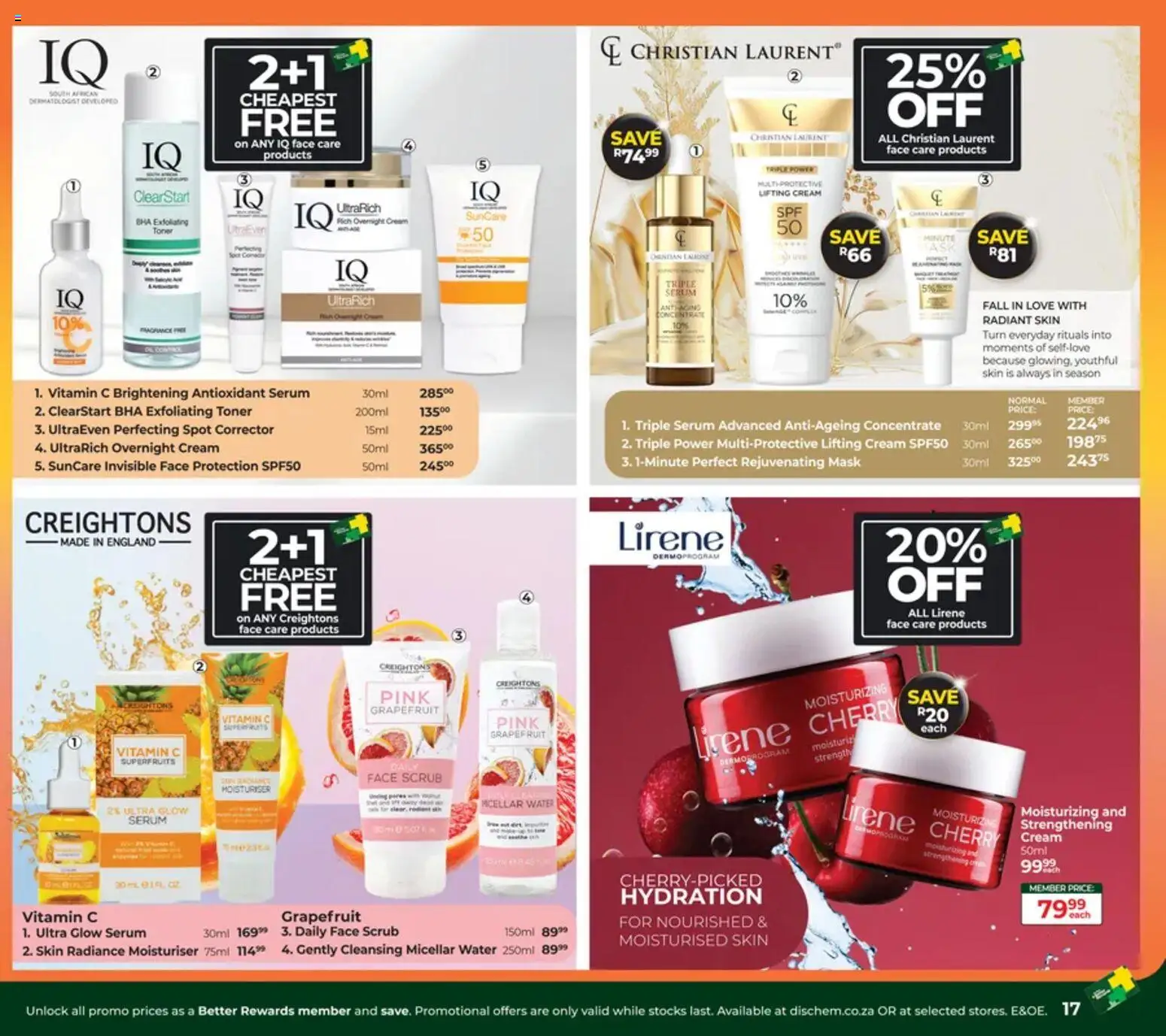 New Dis-Chem catalogue – valid from 19.02.2026 | Page: 17 | Products: Serum, Toner, Micellar water, Cream