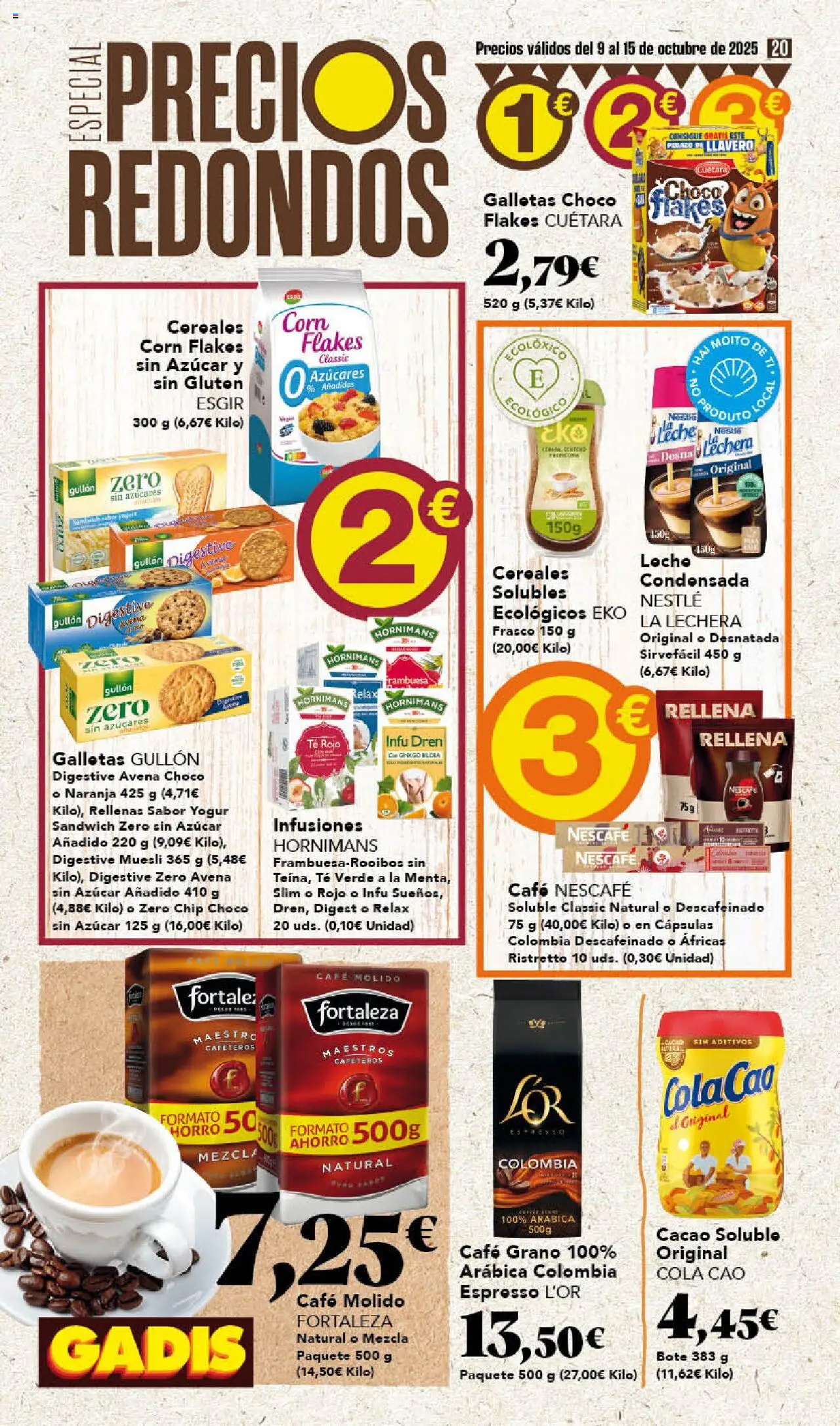 Gadis folleto │ válido desde el 09.10.2025 | Página: 20 | Productos: Yogur, Café, Cacao soluble, Φρυγανιές σικάλεως