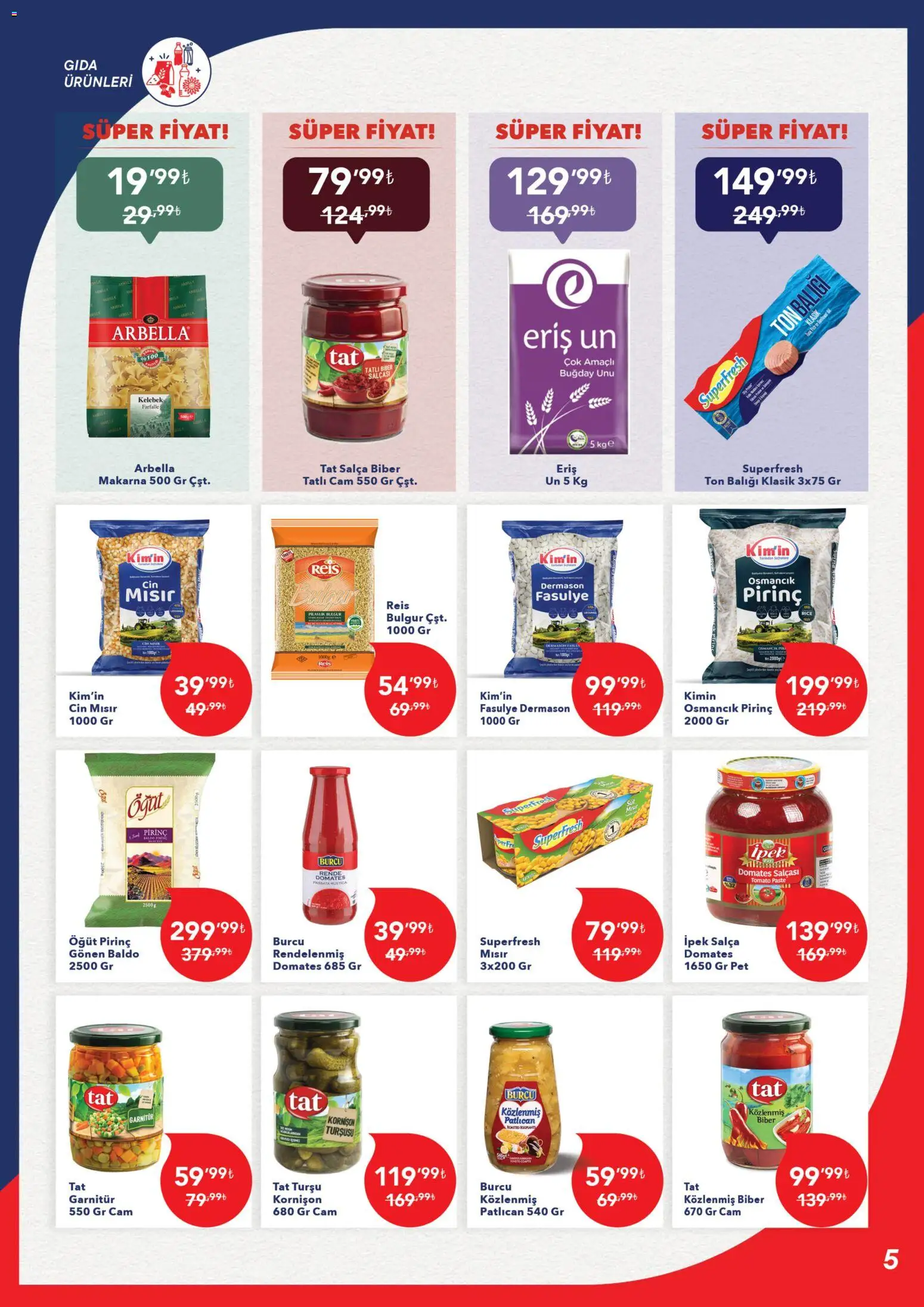 Kim Market Katalog - Marmara Insert - 13.11.2025 tarihinden itibaren geçerlidir | Sayfa: 5 | Ürünler: Fasulye, Domates, Makarna, Biber