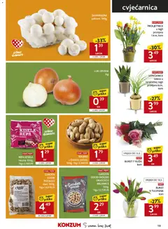 Katalog Konzum - Pregled kataloga iz trgovine Konzum, vrijedi od 11.03.2026 | Stranica: 19 | Proizvodi: Kikiriki, Šampinjoni, Luk
