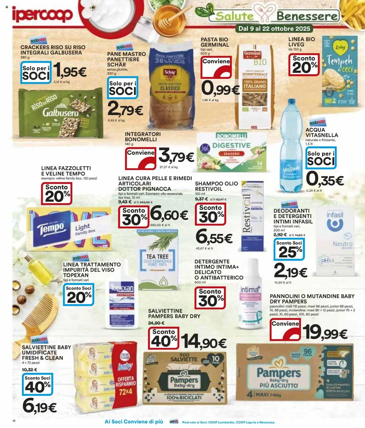 Volantino Ipercoop del 09.10.2025 | Pagina: 18 | Prodotti: Riso, Ceci, Olio, Crackers