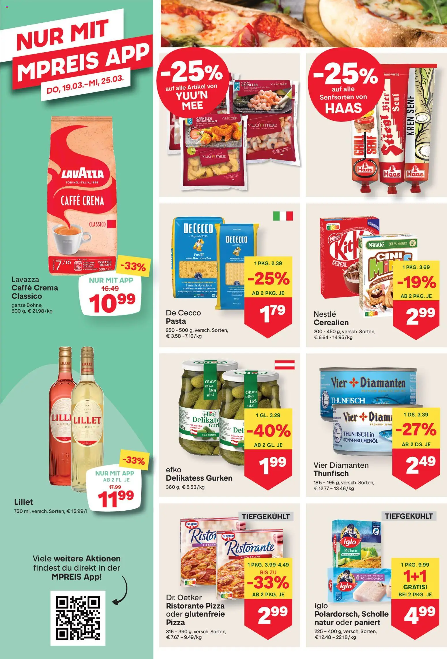 MPREIS Flugblatt gültig ab 19.03.2026 | Seite: 8 | Produkte: Pasta, Gurken, Grill, Pizza