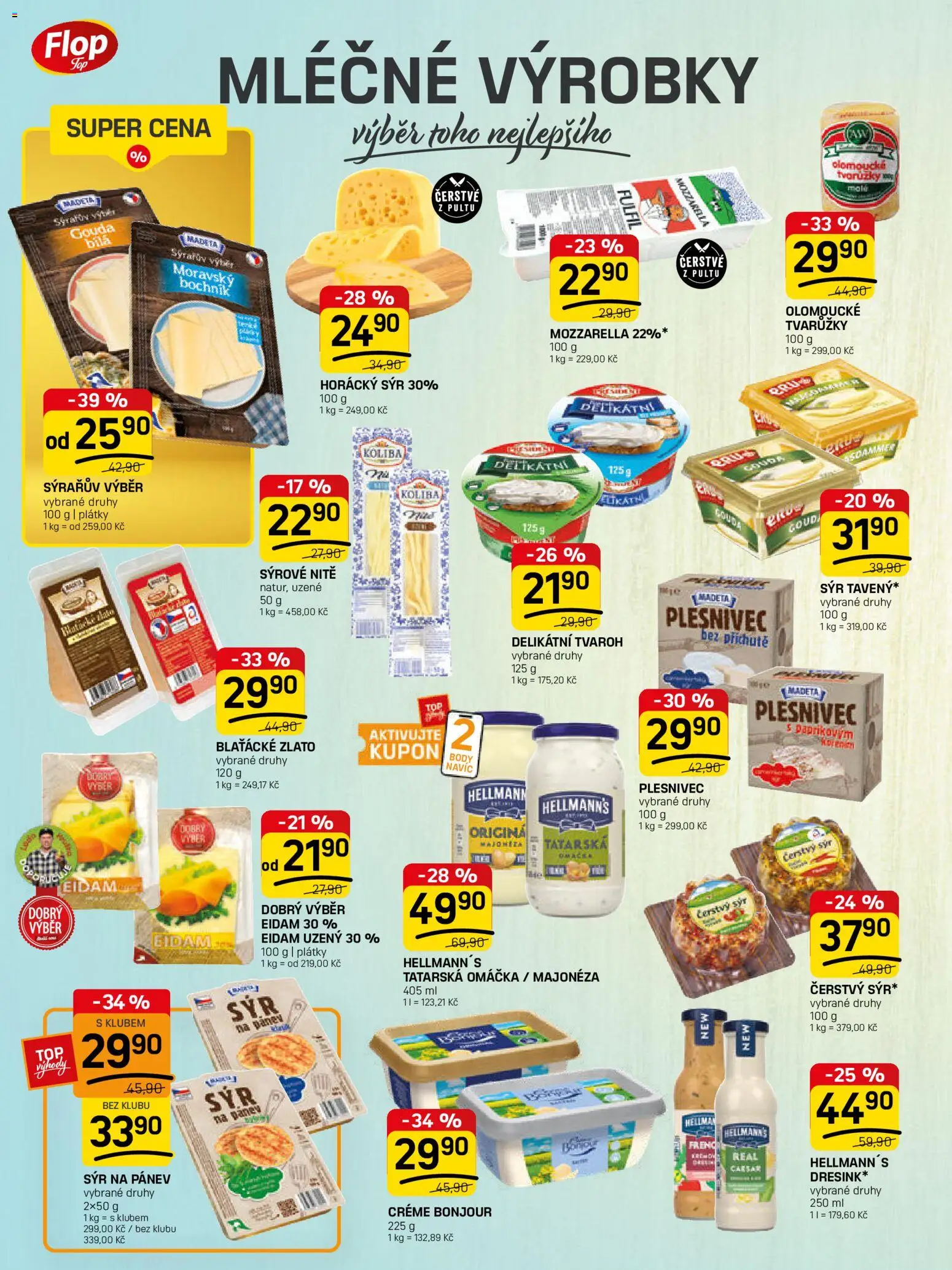 Flop leták - FlopTop od 21.01.2026 | Strana: 8 | Produkty: Gouda, Majonéza, Mozzarella, Body