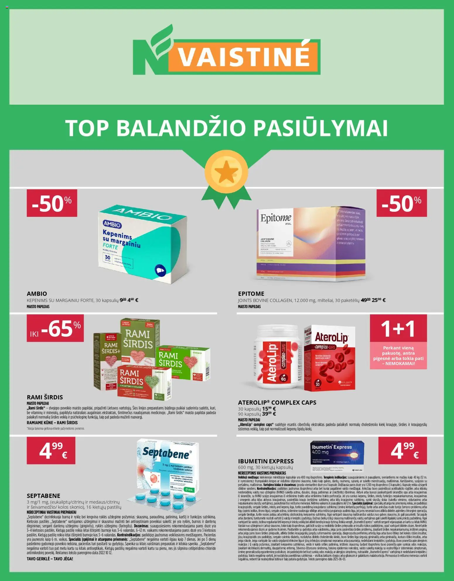 Norfa vaistinė akcijos nuo 01.04.2026 | Puslapis: 1