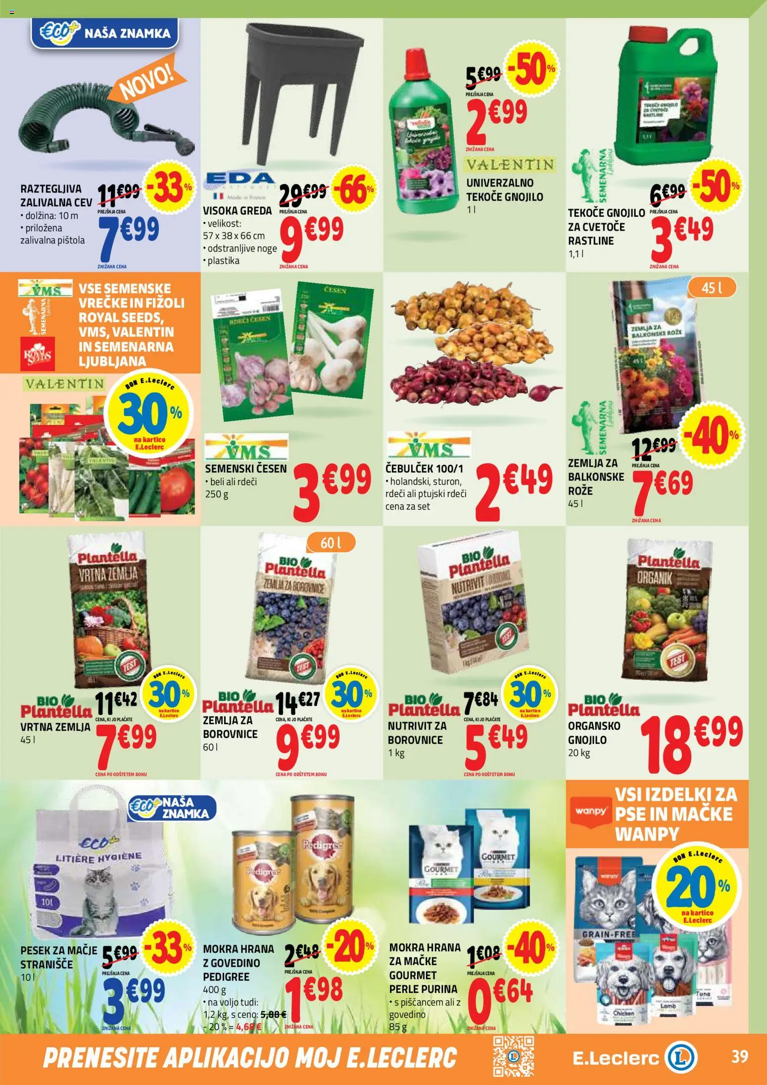 Novi E.leclerc katalog ponudbe – veljaven od 25.03.2026 | Stran: 39 | Izdelki: Hrana za mačke, Žemlja, Borovnice, Cesen