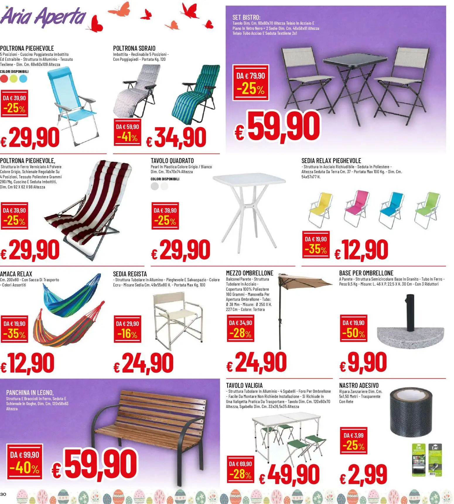 Volantino Famila del 26.03.2026 | Pagina: 30 | Prodotti: Poggiapiedi, Sdraio, Alluminio, Tavolo