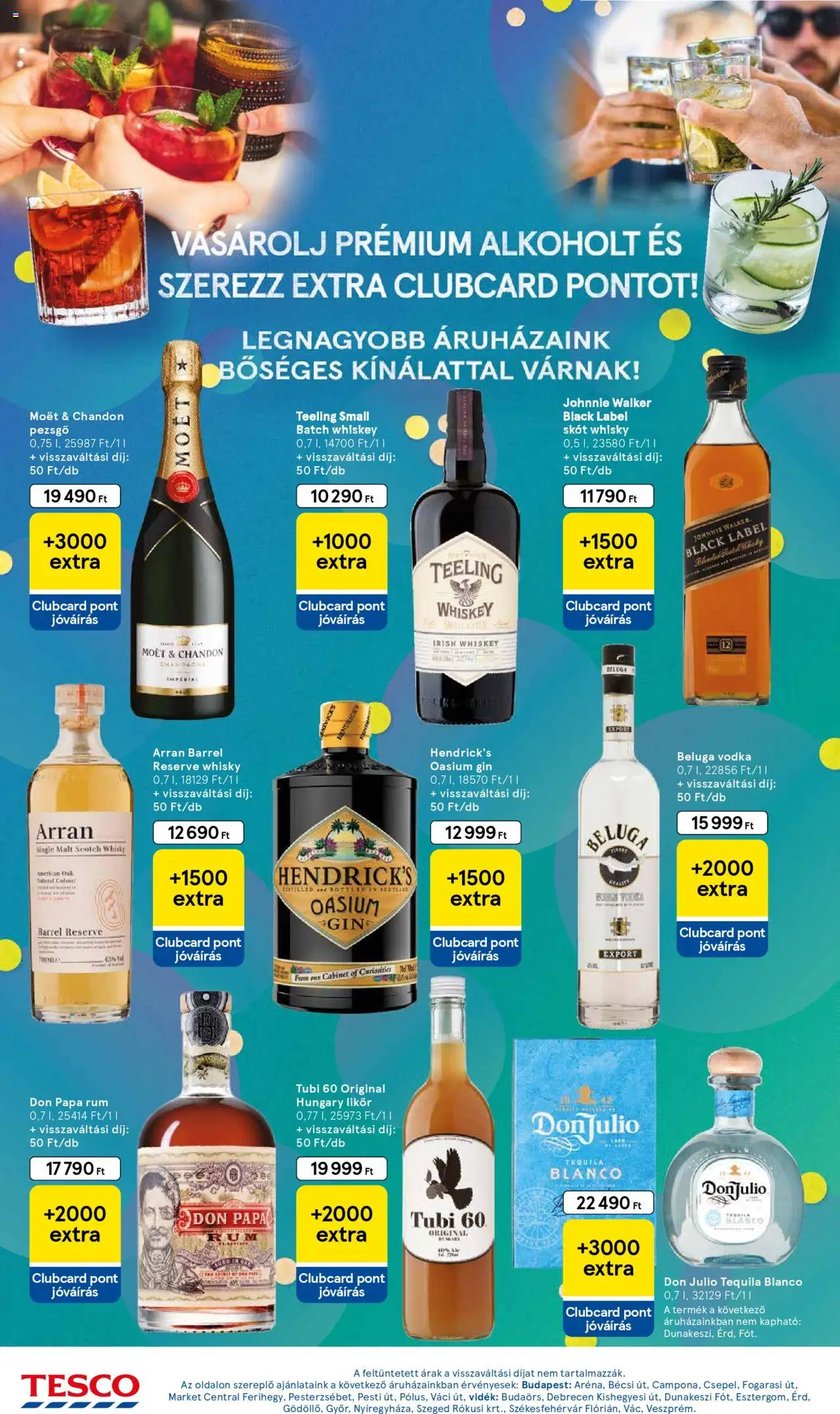 Tesco akciós ujság - amely érvényes a következő dátumtól: 16.10.2025 | Oldal: 28 | Termékek: Pezsgő, Rum, Gin, Vodka