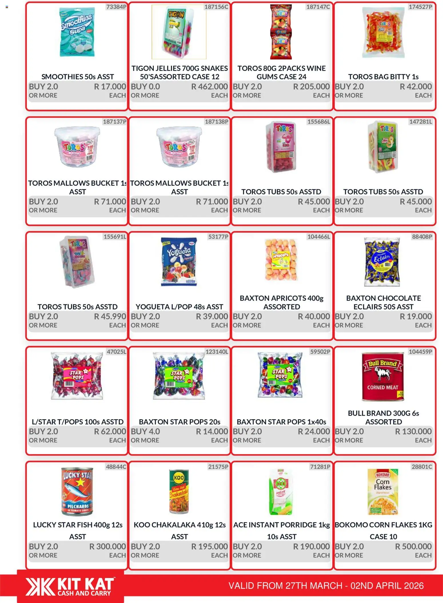 New KIT KAT Cash & Carry catalogue – valid from 27.03.2026 | Page: 7 | Products: Corn, Corned meat, Fish, Sauce