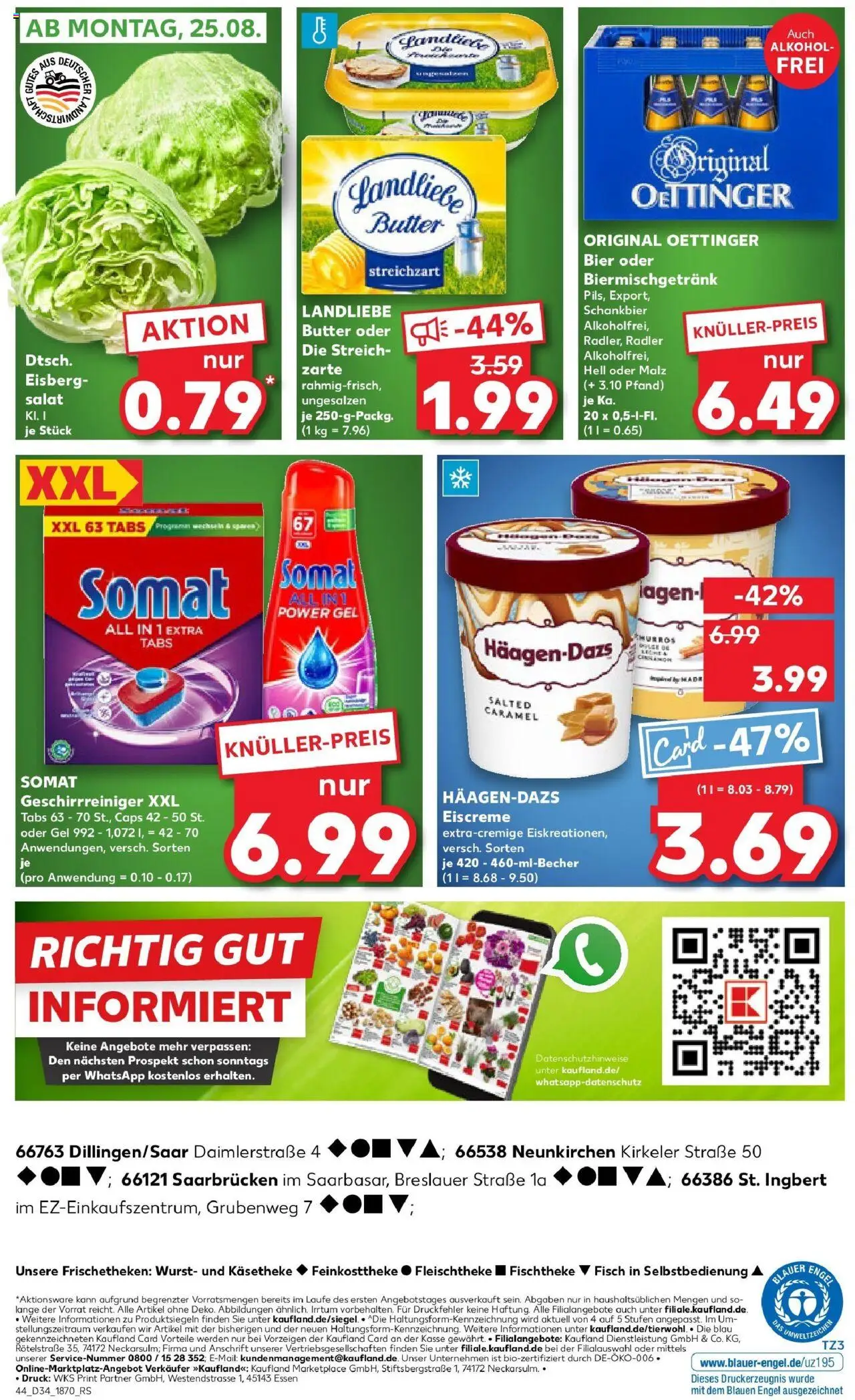 Kaufland prospekt Neunkirchen	 - gültig ab dem 21.08.2025 | Seite: 44 | Produkte: Butter, Bier, Oettinger, Radler
