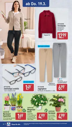 Aldi Prospekt 	 ab 16.03.2026 gültig | Seite: 30 | Produkte: Jogginghose, Hortensie, Up2fashion, Strickjacke