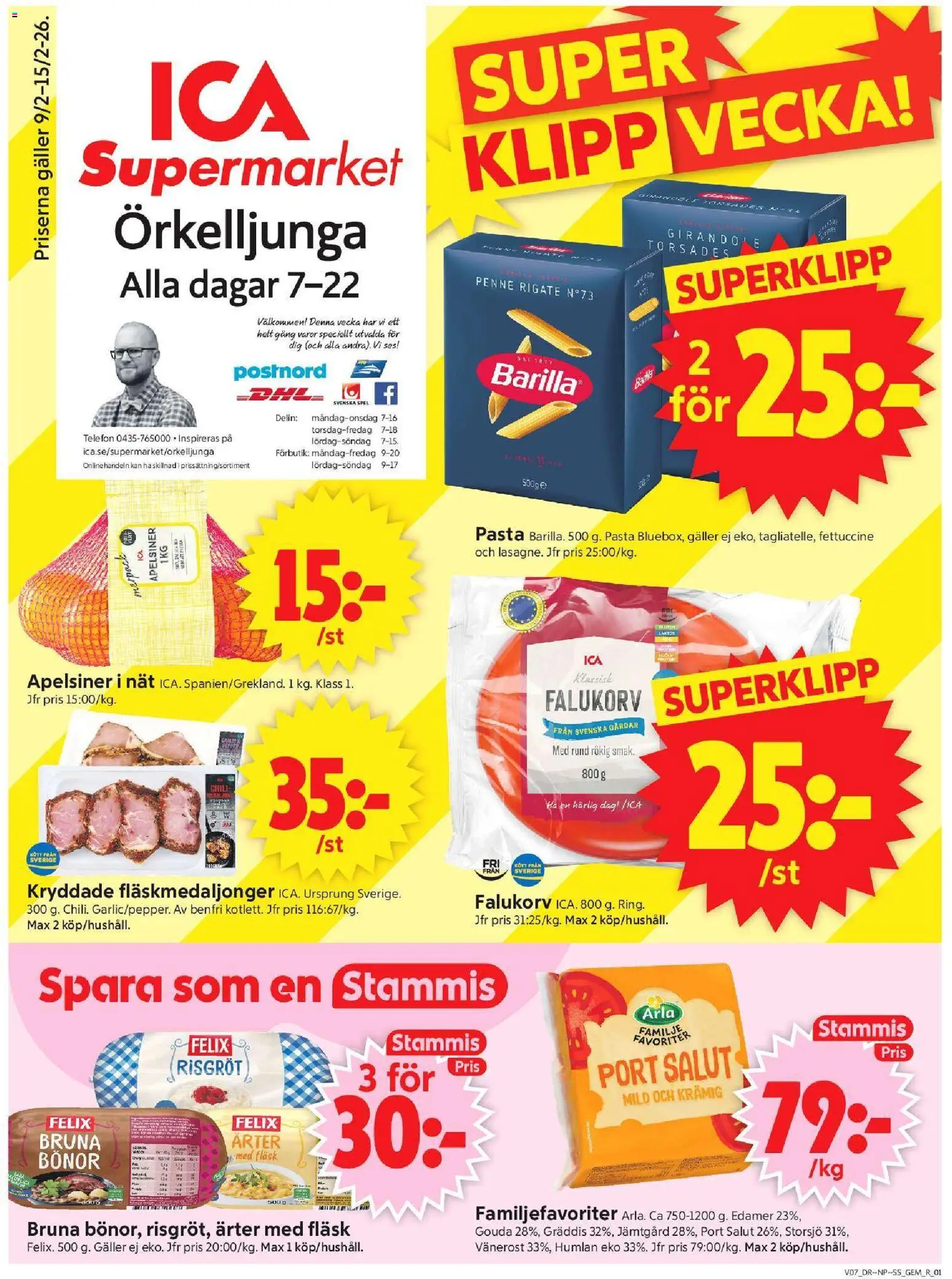 ICA Supermarket reklamblad aktuell från 09.02.2026 | Sida: 1