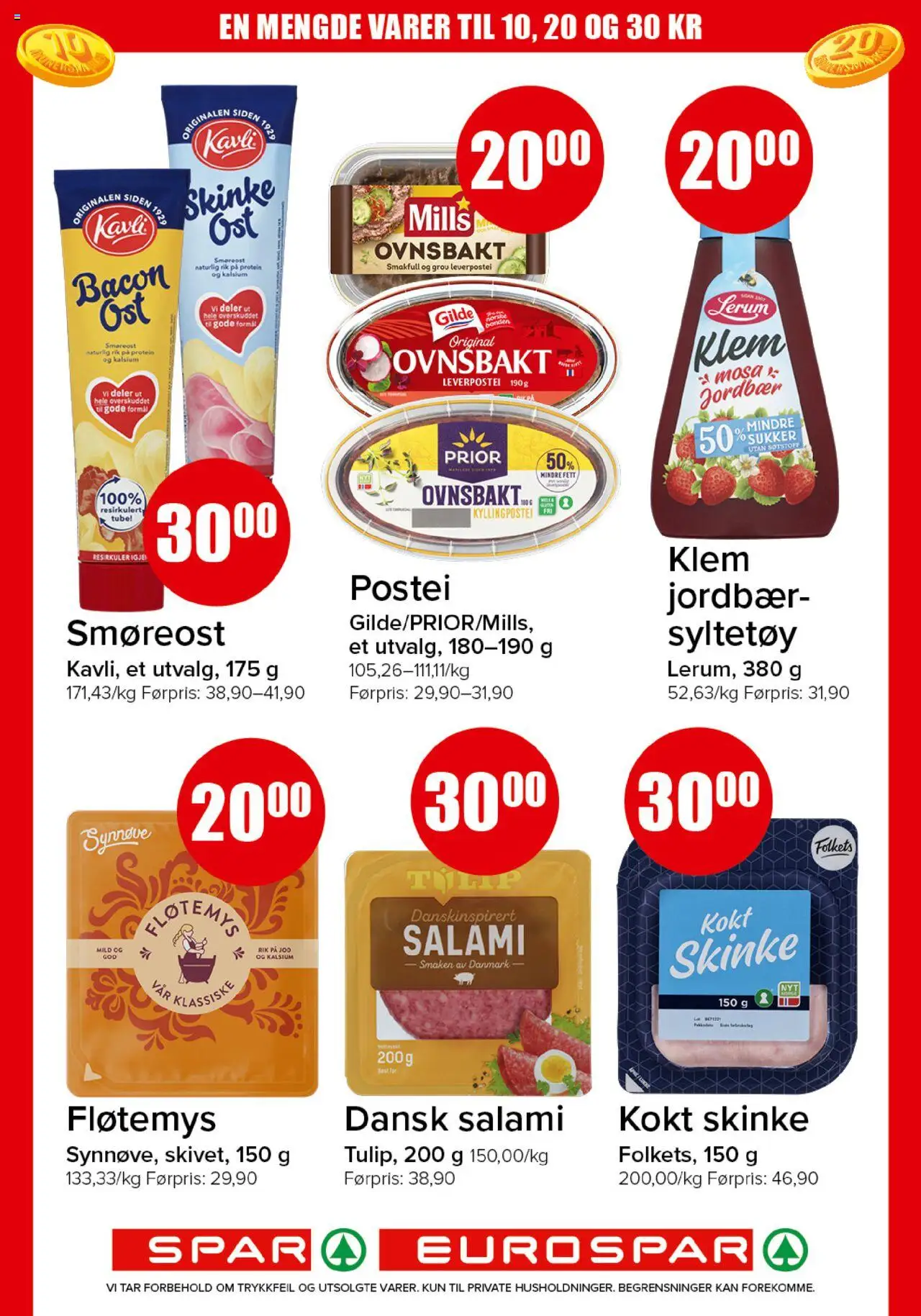 {H1} | Side: 10 | Produkter: Bavețică, Salami, Sukker, Kyllingpostei