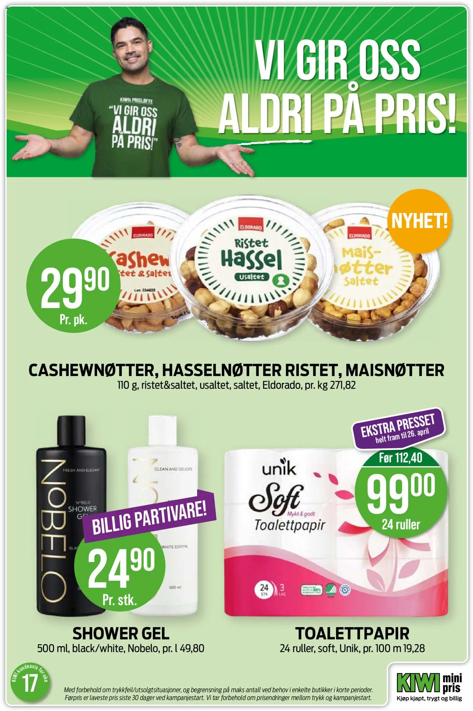 {H1} | Side: 17 | Produkter: Toalettpapir, Сушильные машины, Kiwi, Hasselnøtter