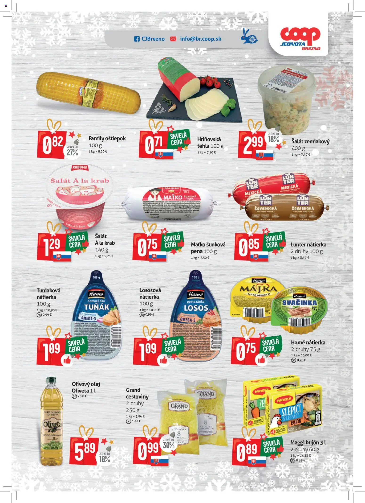 Nové COOP Jednota akcie – leták je platný od 03.12.2025 | Strana: 5 | Produkty: Bujón, Cestoviny, Olivový olej, Losos