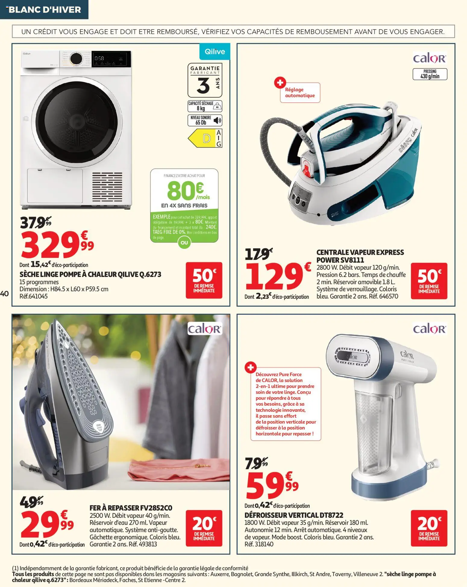 {H1} | Page: 40 | Produits: Defroisseur vertical, Fer à repasser, Centrale vapeur, Réservoir d'eau