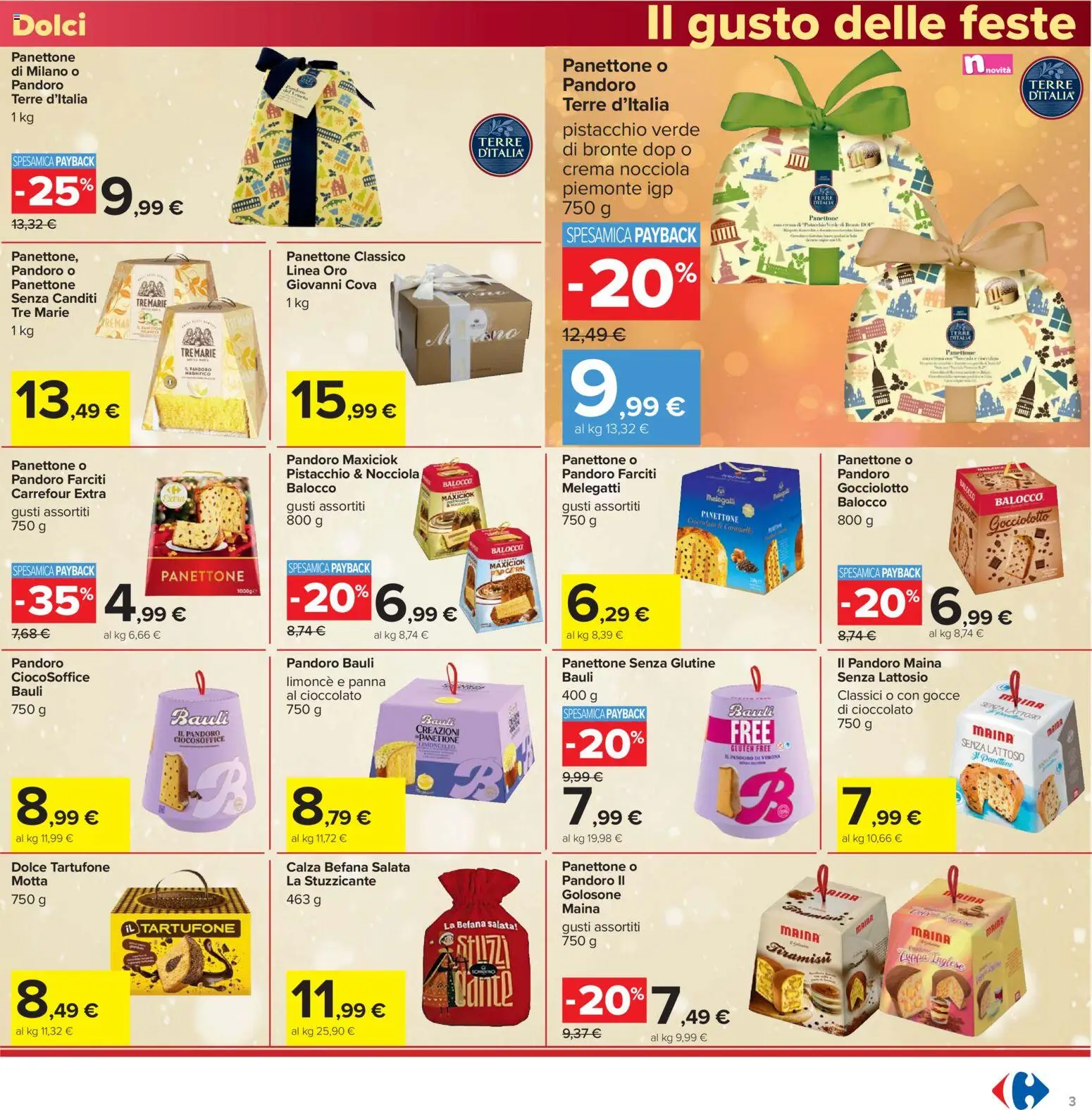 Volantino Carrefour del 16.12.2025 | Pagina: 3 | Prodotti: Crema, Panna, Pandoro, Limoncello